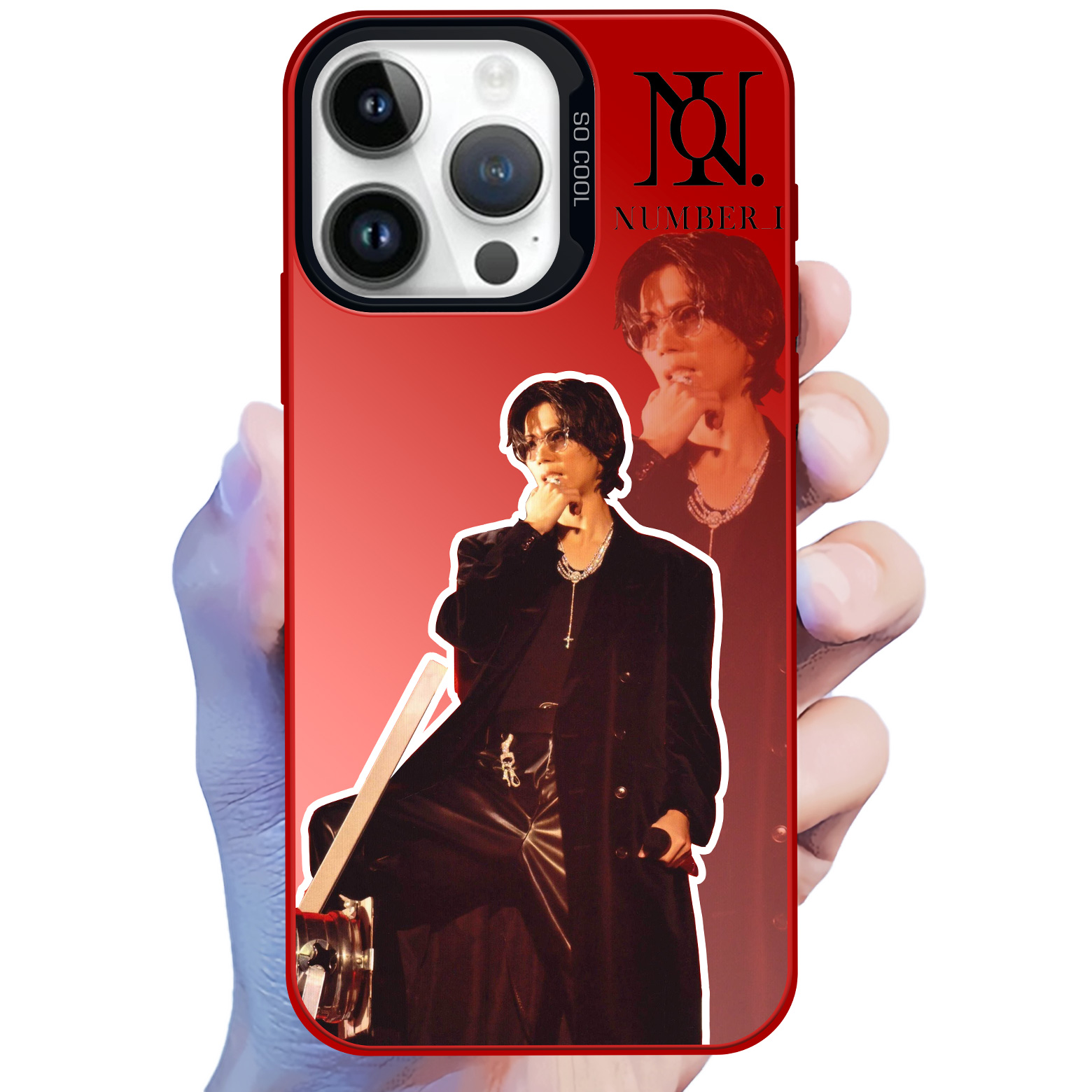 レーザーグラデーションスマートフォンケース-赤【Number_i/神宮寺勇太】