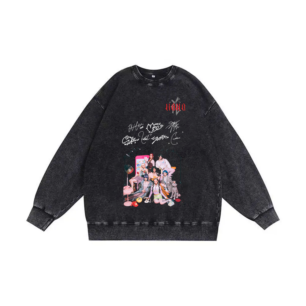 厚手エイジング加工Tシャツ・長袖スウェット【HANA/My Body】