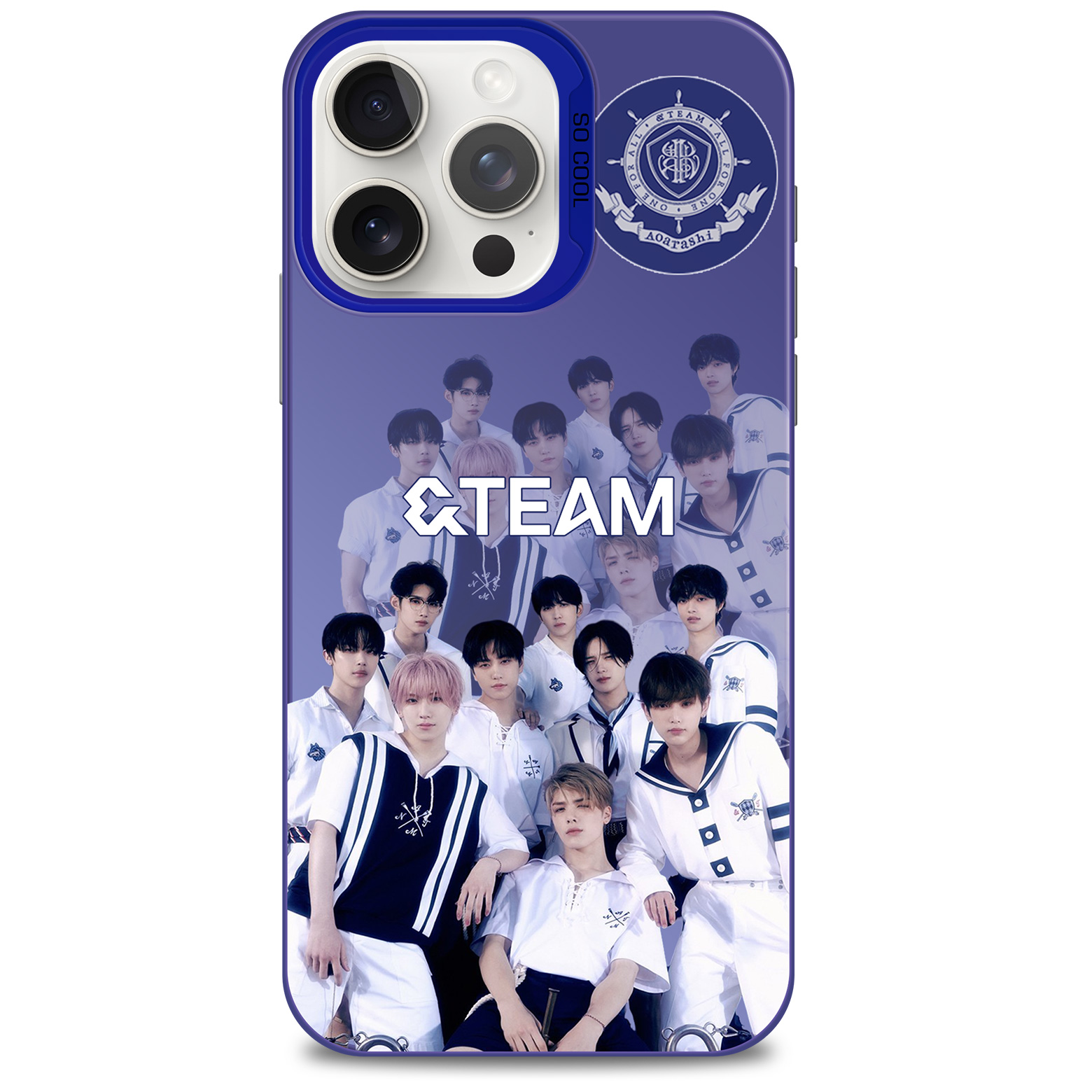 レーザーグラデーションスマートフォンケース-青【&TEAM】2種類