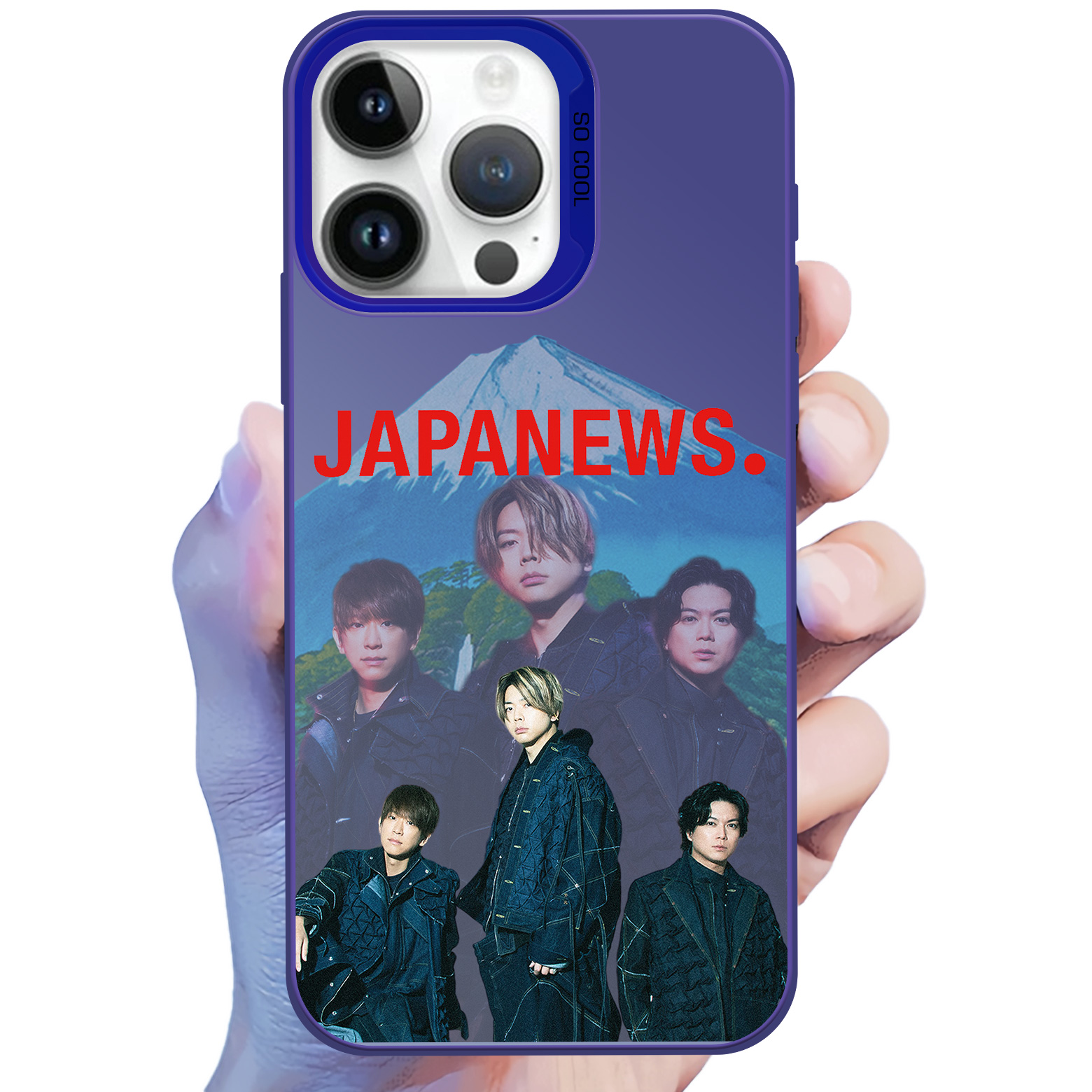 レーザーグラデーションスマートフォンケース-青【NEWS】