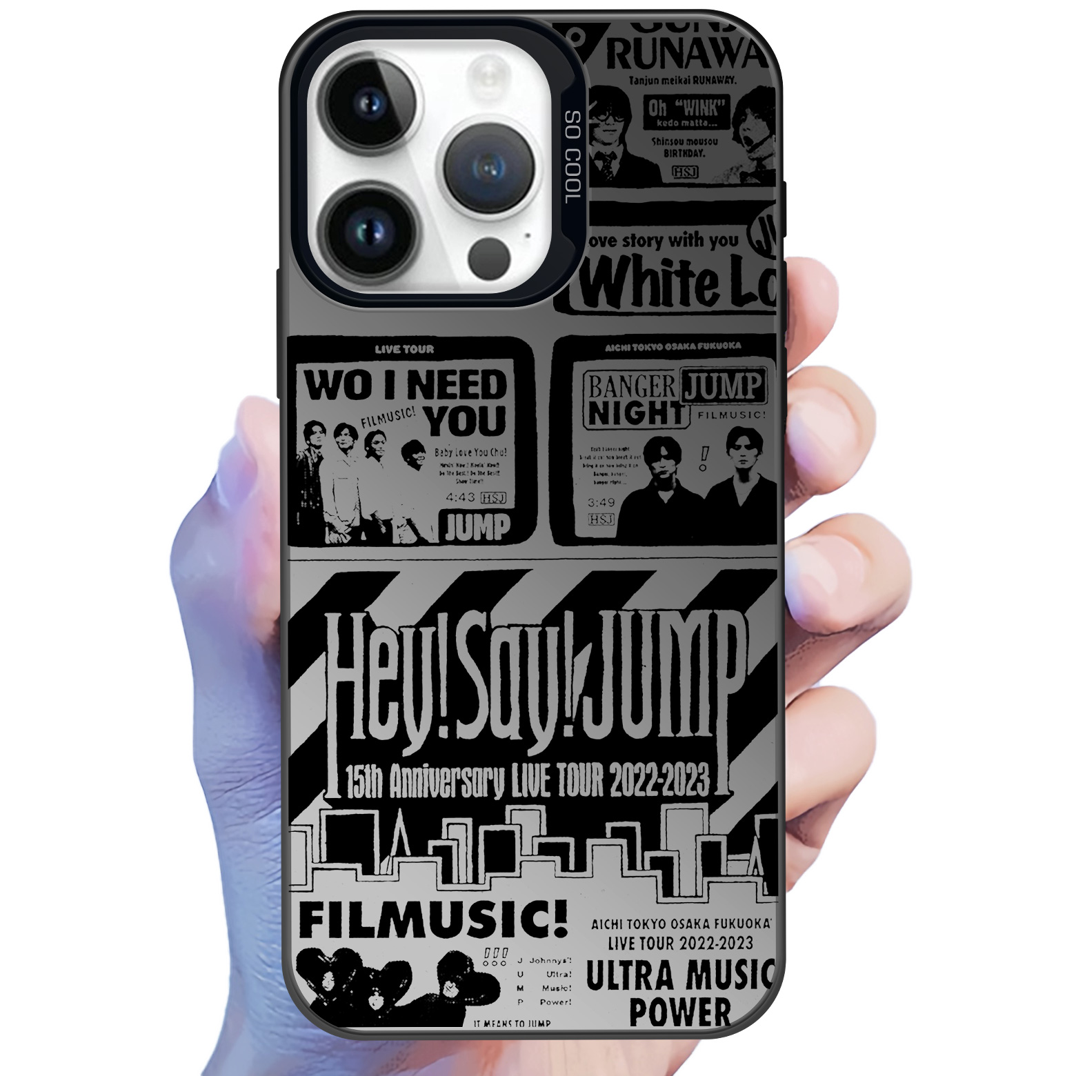 レーザーグラデーションスマートフォンケース-黒【Hey! Say! JUMP】