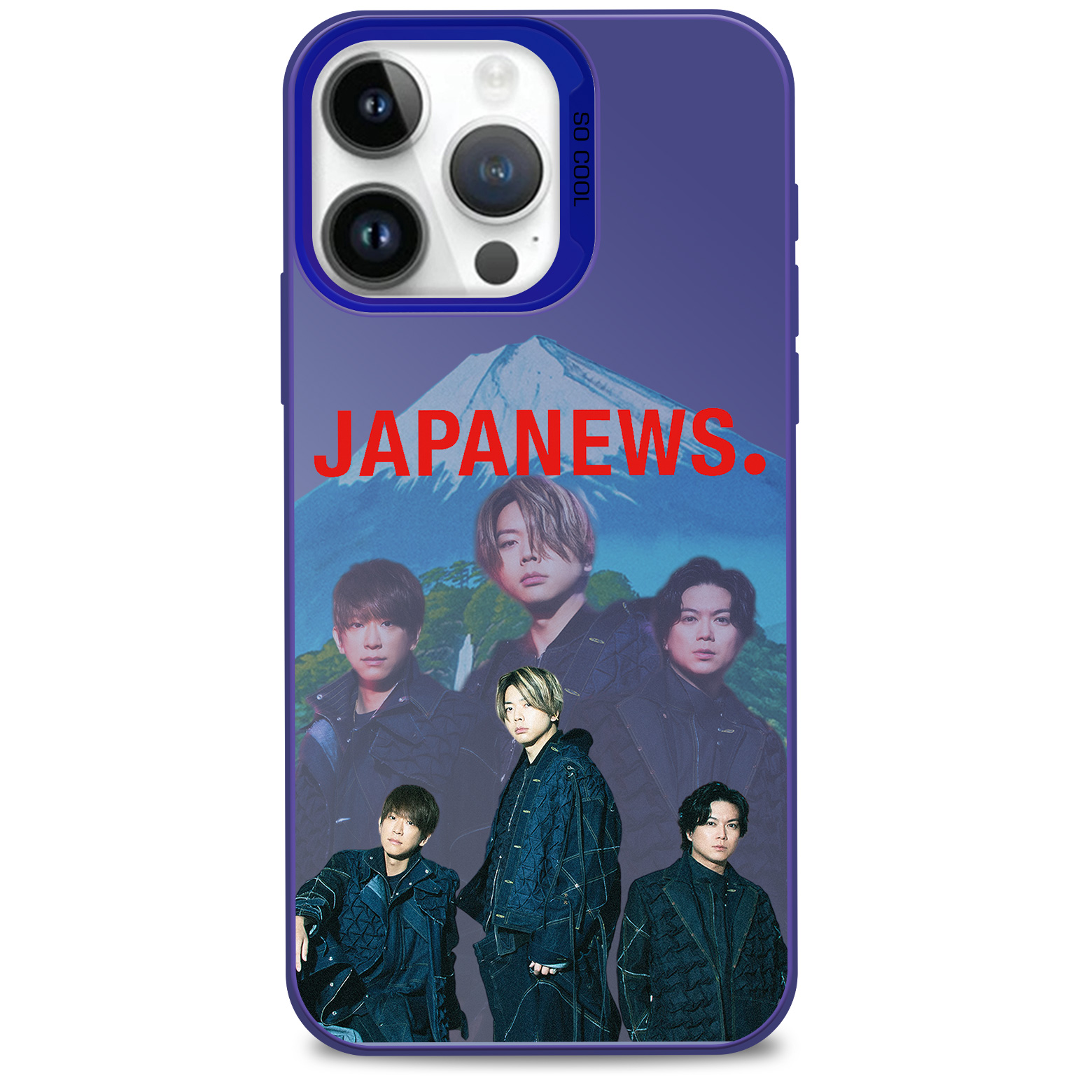 レーザーグラデーションスマートフォンケース-青【NEWS】