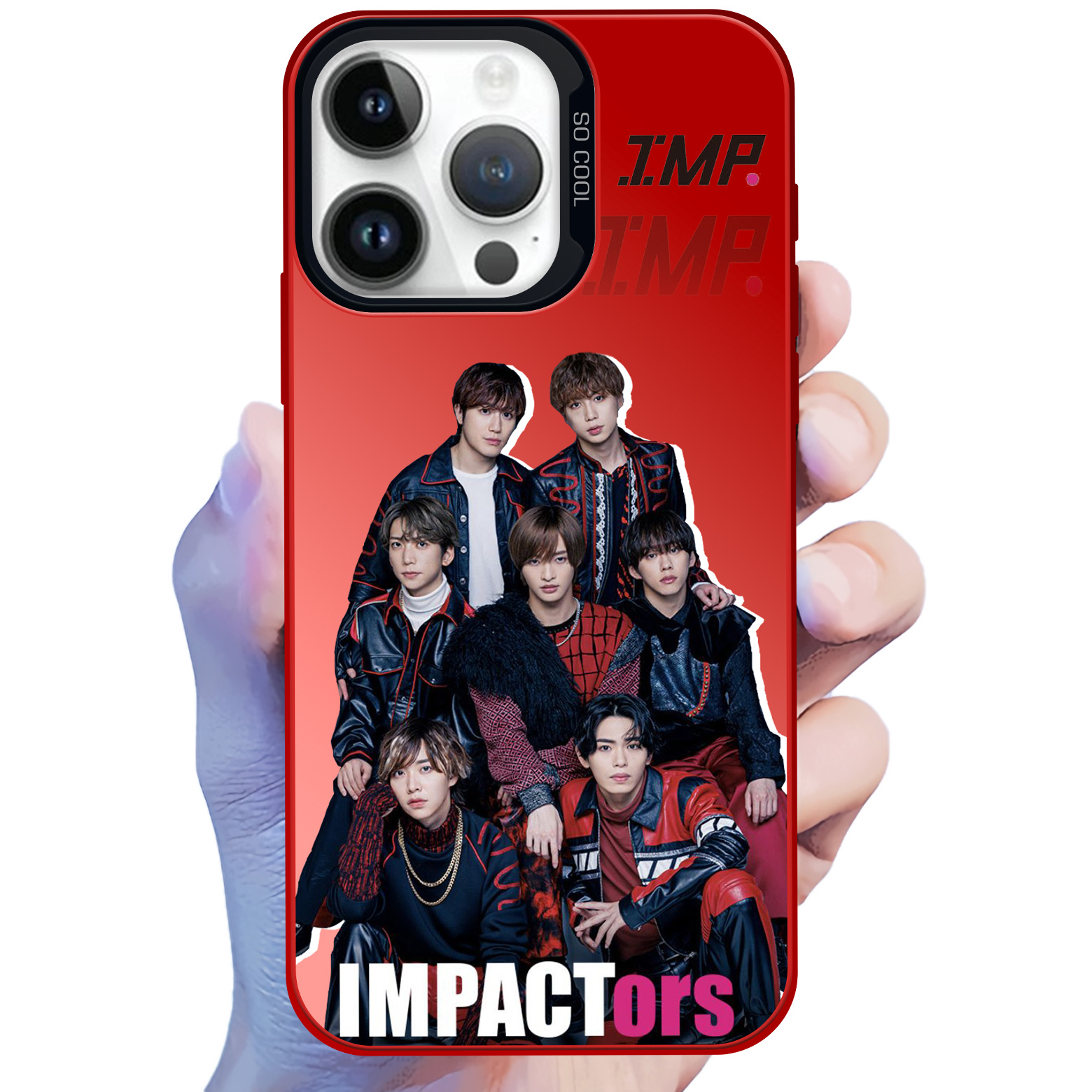 レーザーグラデーションスマートフォンケース-赤【IMP.】2種類