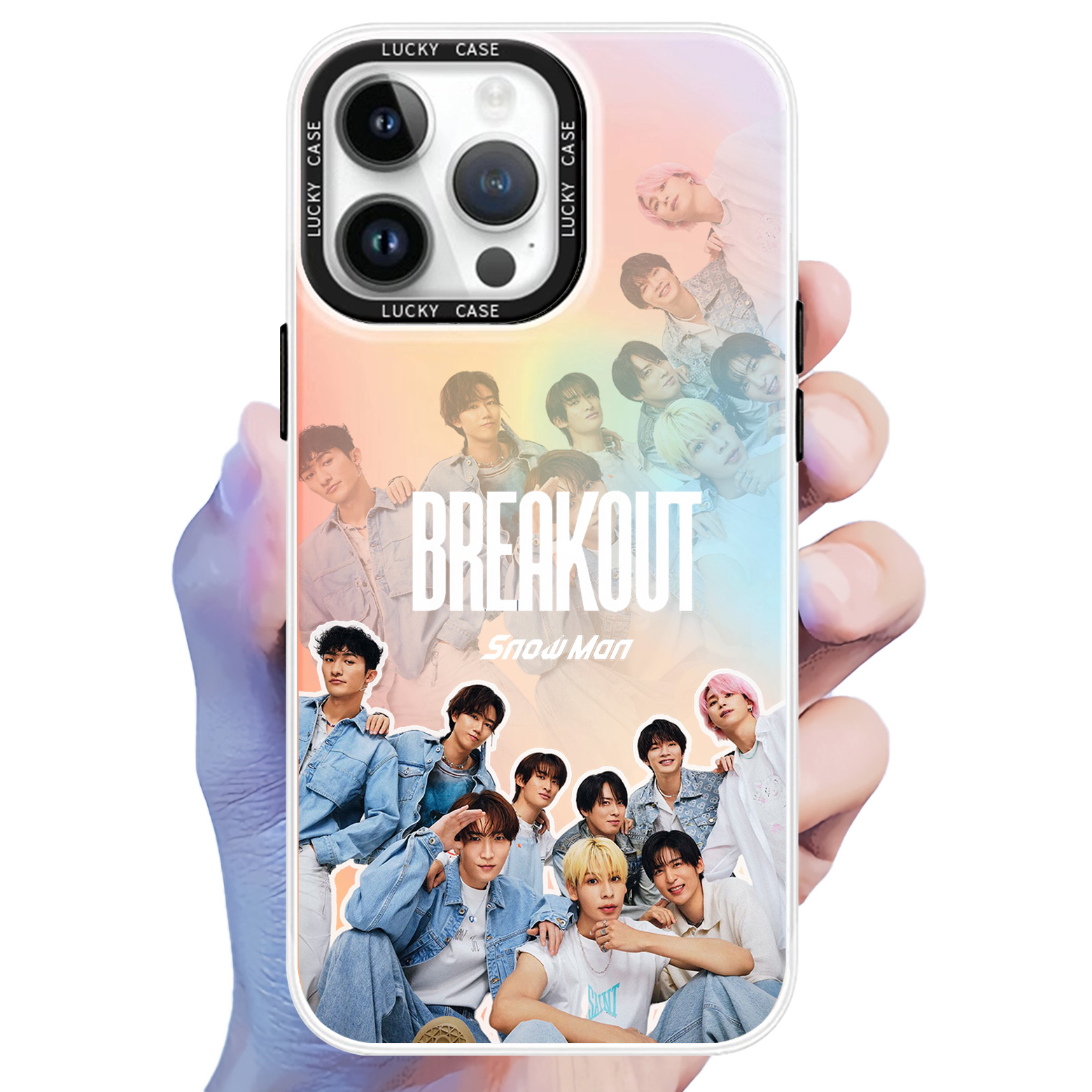 レーザーグラデーションスマートフォンケース【SnowMan】4種類