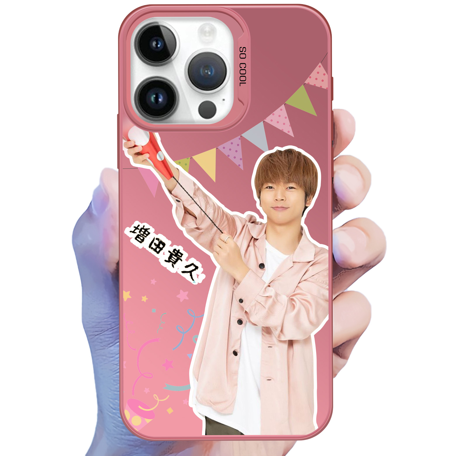 レーザーグラデーションスマートフォンケース-ピンク【NEWS/増田貴久】