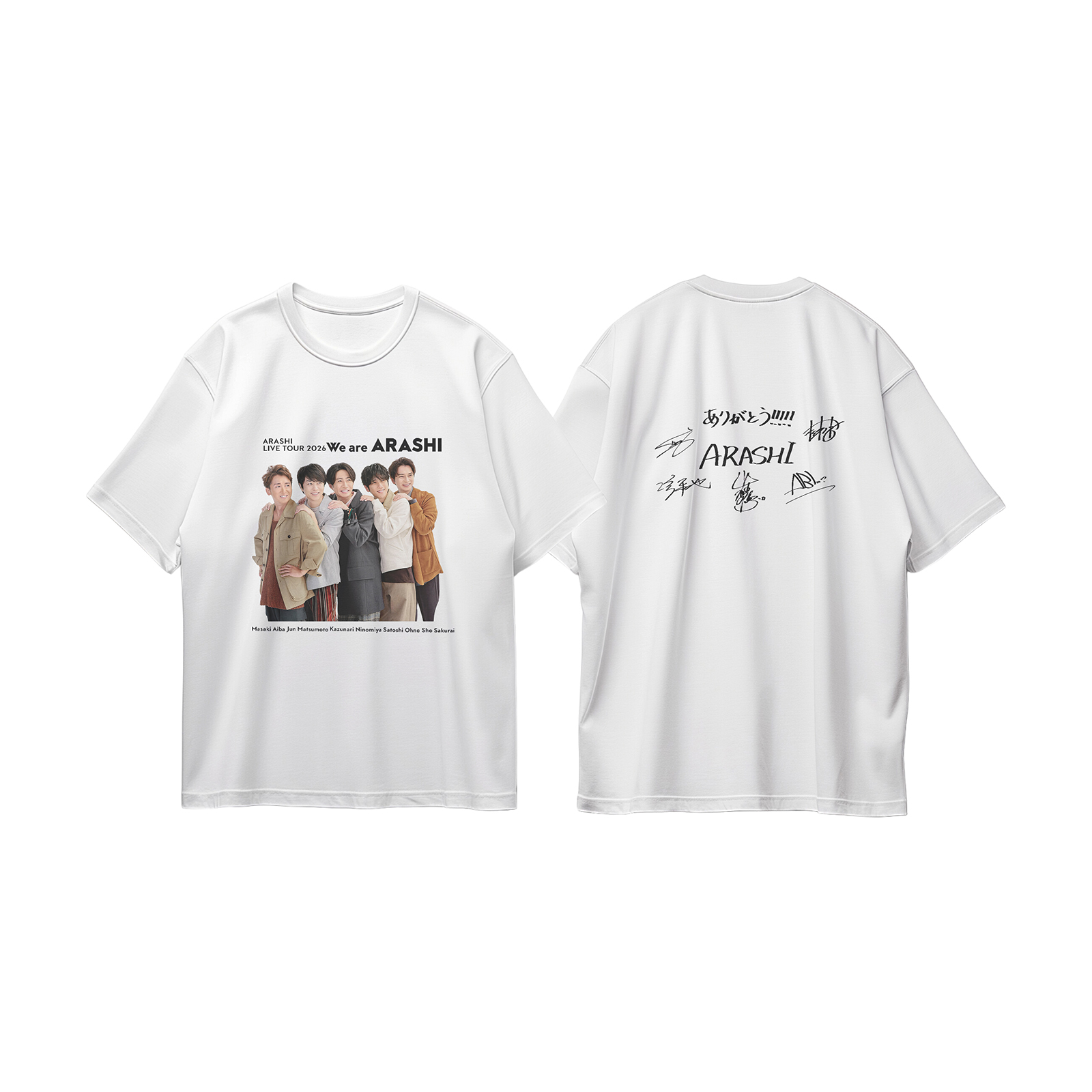 コットン プリント 応援Tシャツ-白【嵐ARASHI/FIVE】-C – YITOTO™推し