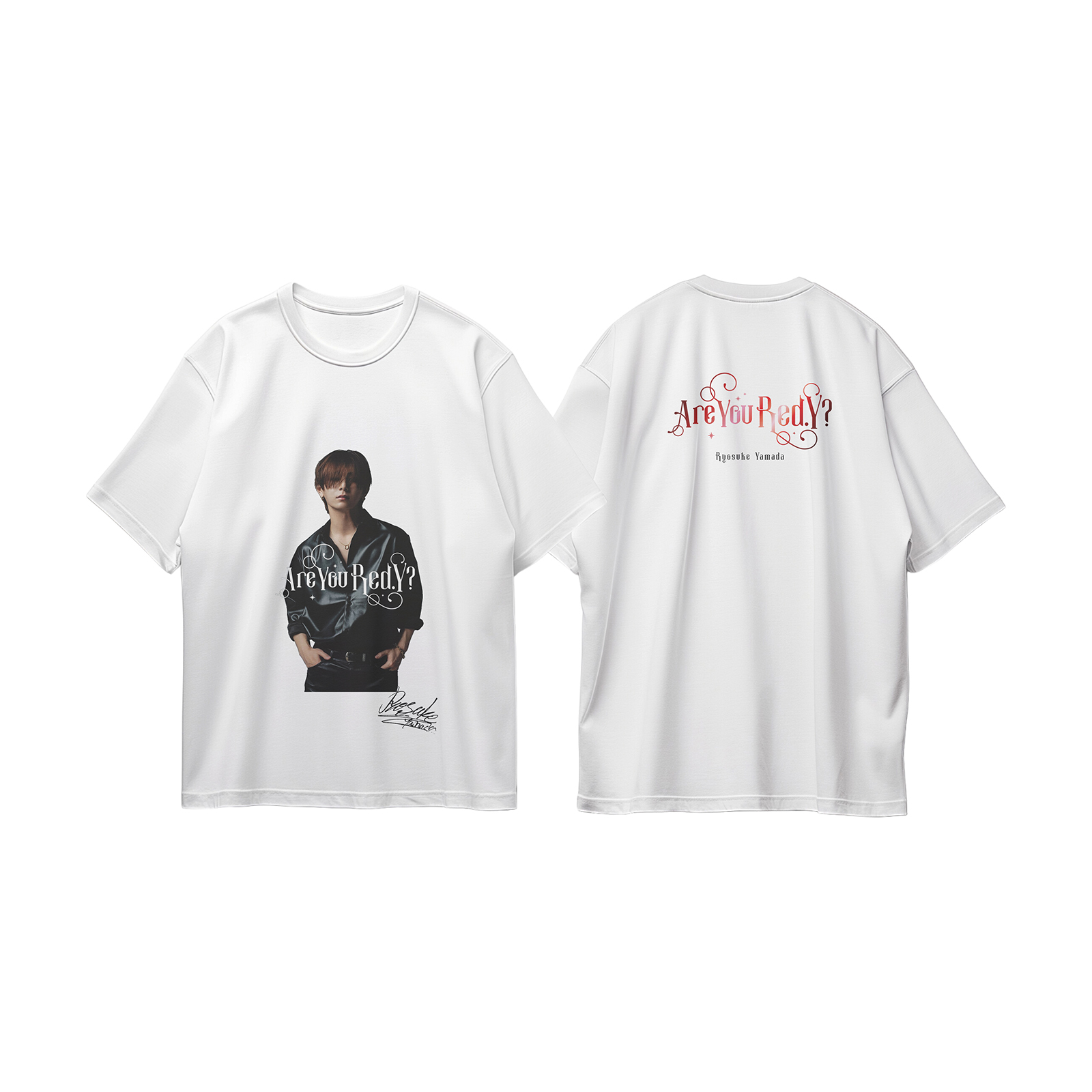 コットン プリント 応援Tシャツ-白【山田涼介Ryosuke Yamada/Hey!Say