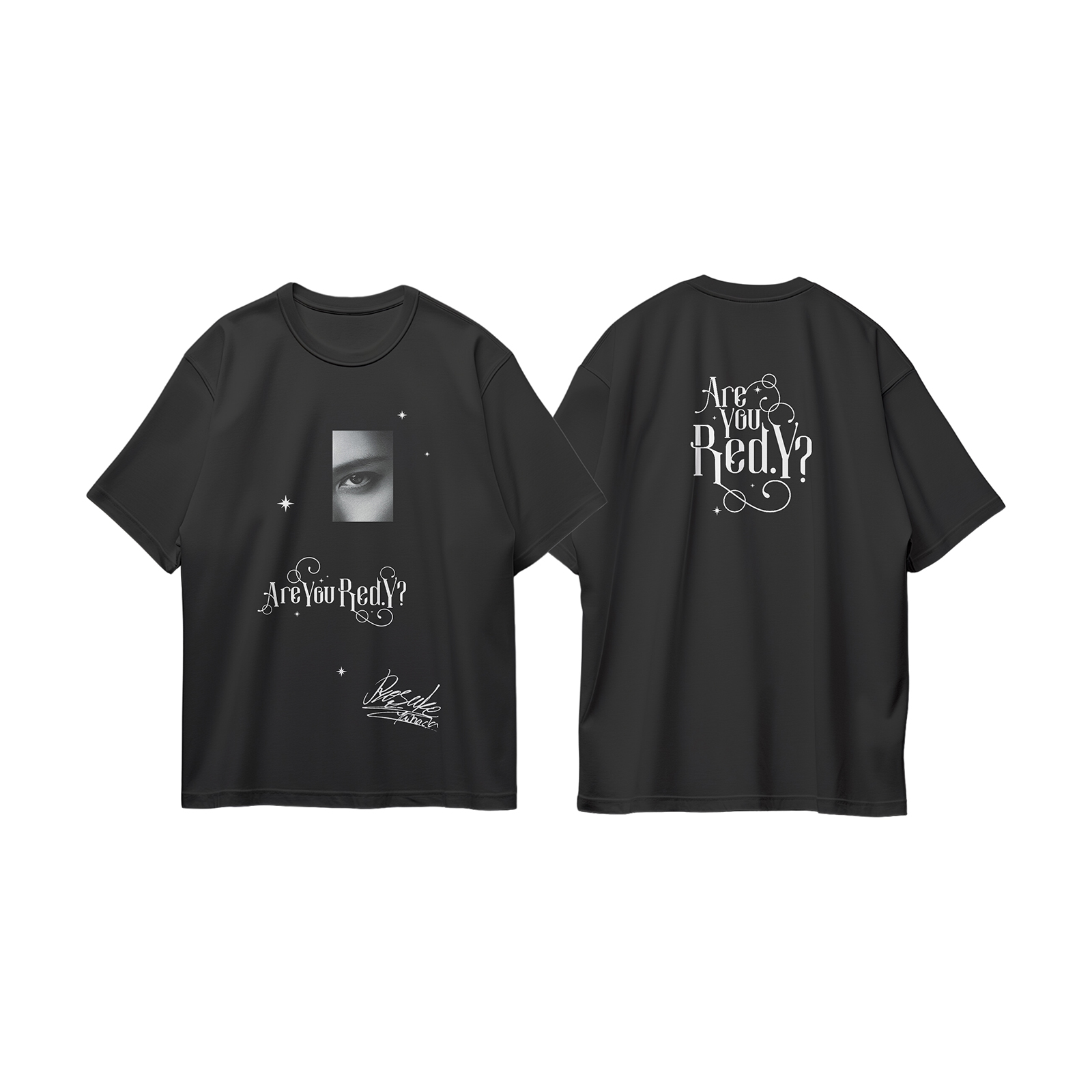 コットン プリント 応援Tシャツ-黒【山田涼介Ryosuke Yamada/Hey!Say