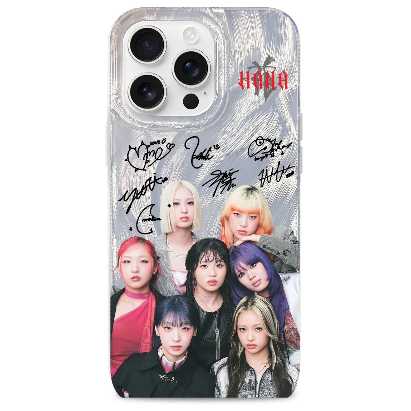 フェザーテクスチャーレーザーグラデーションスマートフォンケース【HANA】