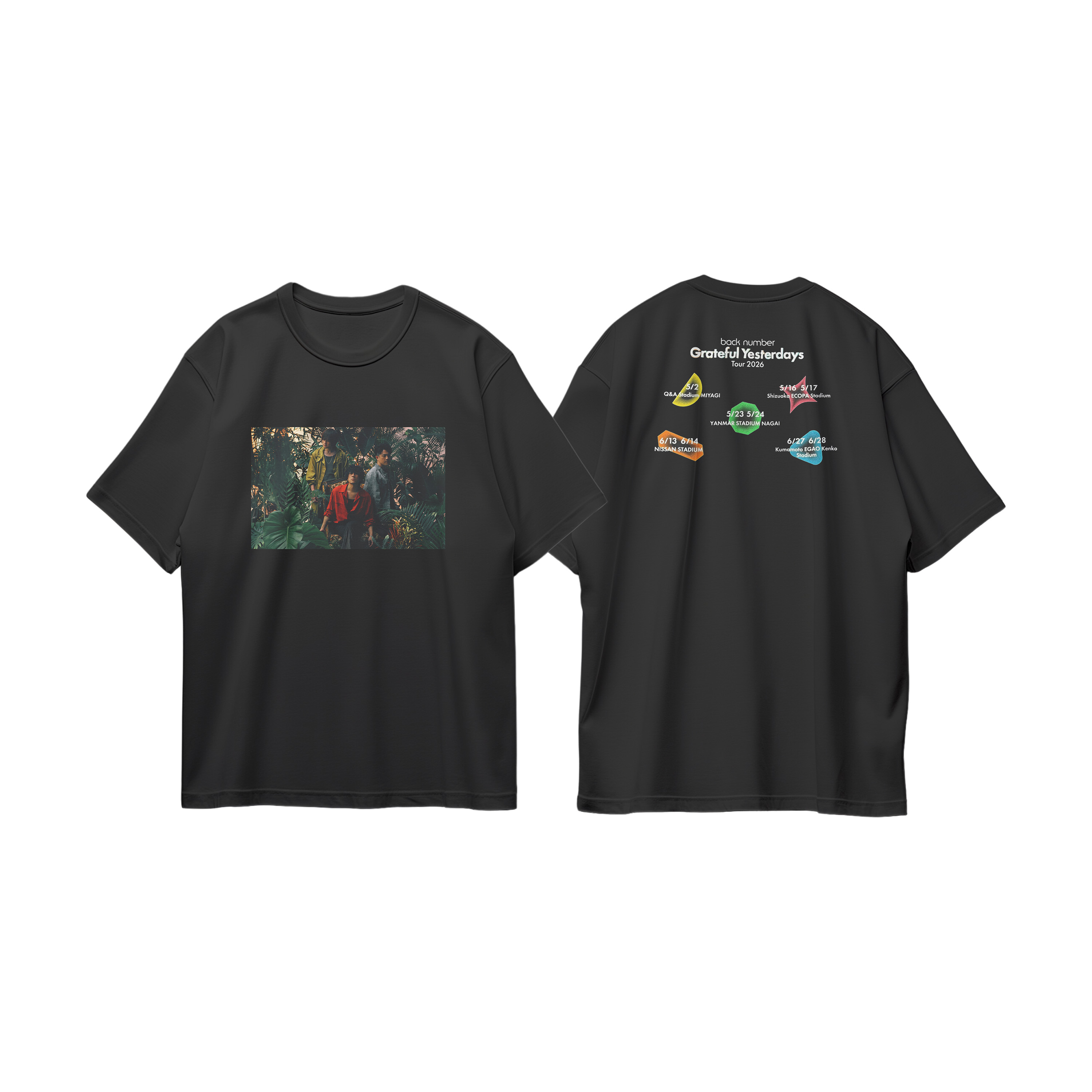 コットン プリント 応援Tシャツ-黒【back number】-Z