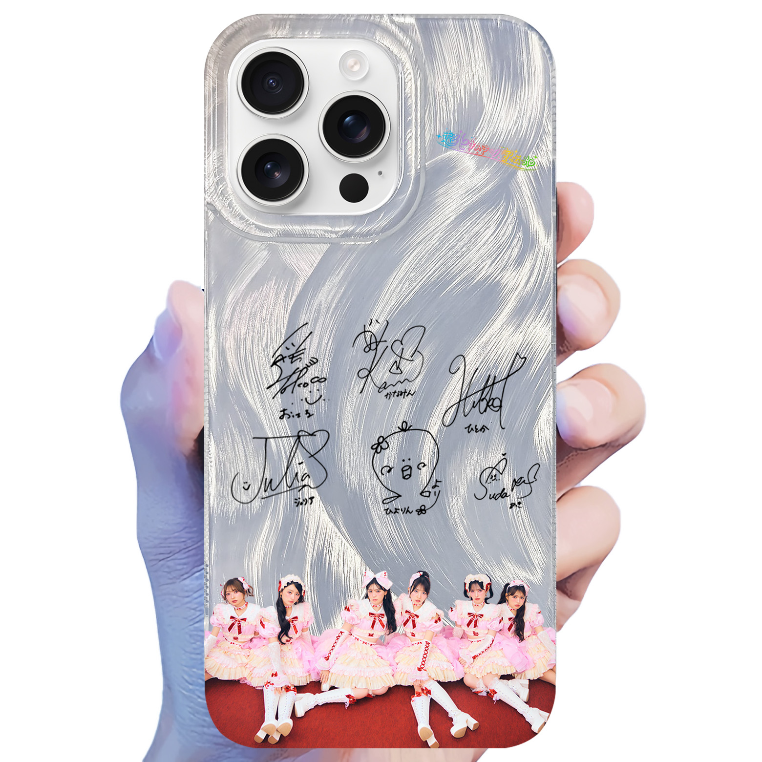 フェザーテクスチャーレーザーグラデーションスマートフォンケース【超ときめき宣伝部/ときめきえがお】