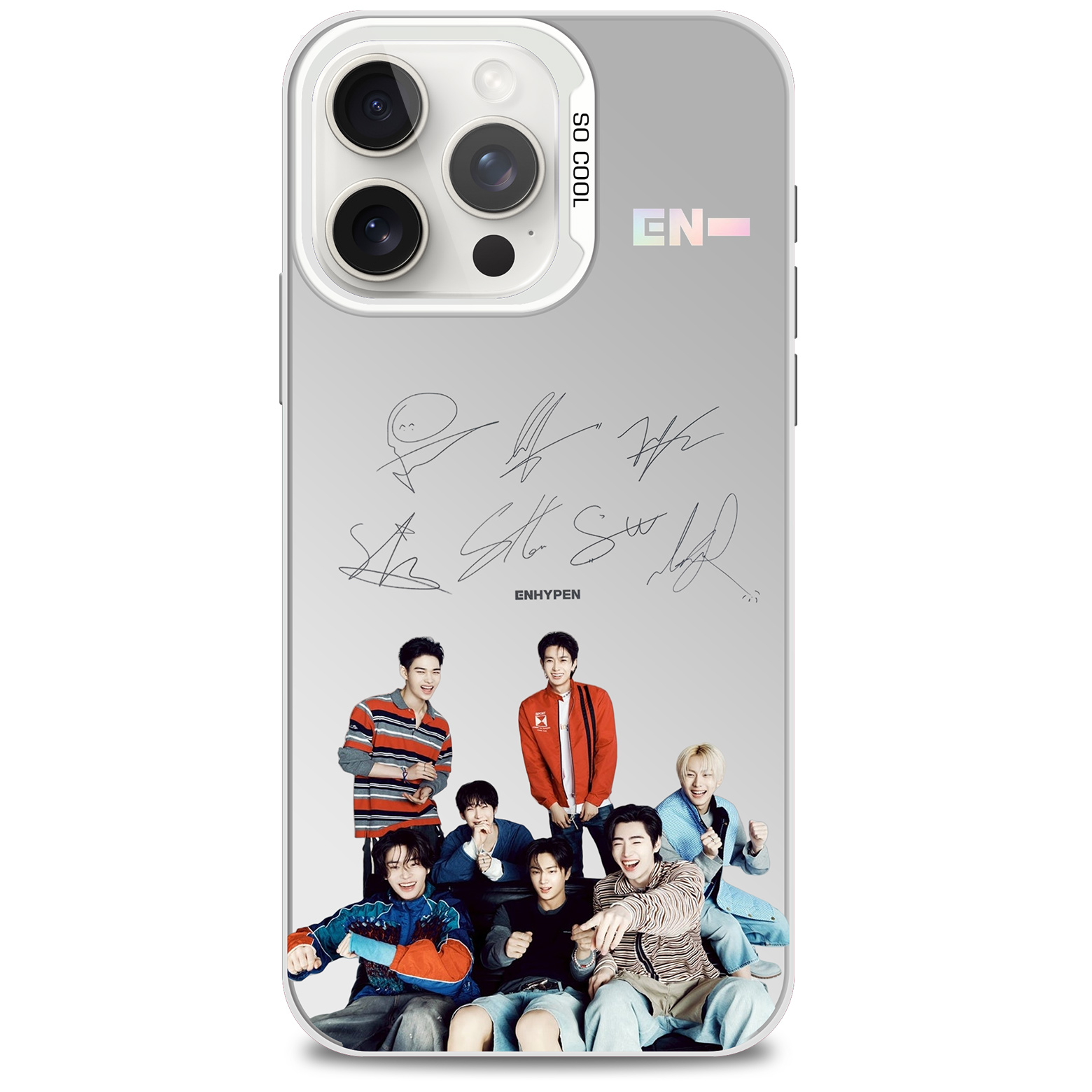 レーザーグラデーションスマートフォンケース-銀【‌ENHYPEN】-YITOTO™推し活がもっと楽しくなる