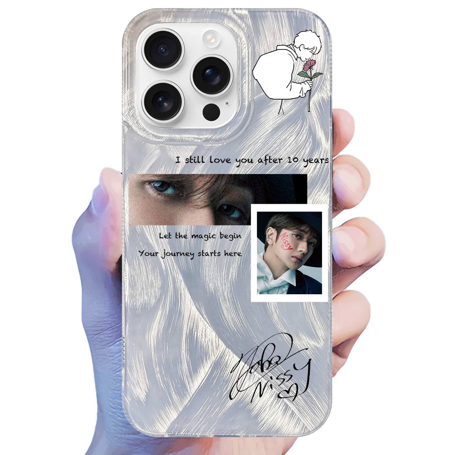 フェザーテクスチャーレーザーグラデーションスマートフォンケース【Nissy】