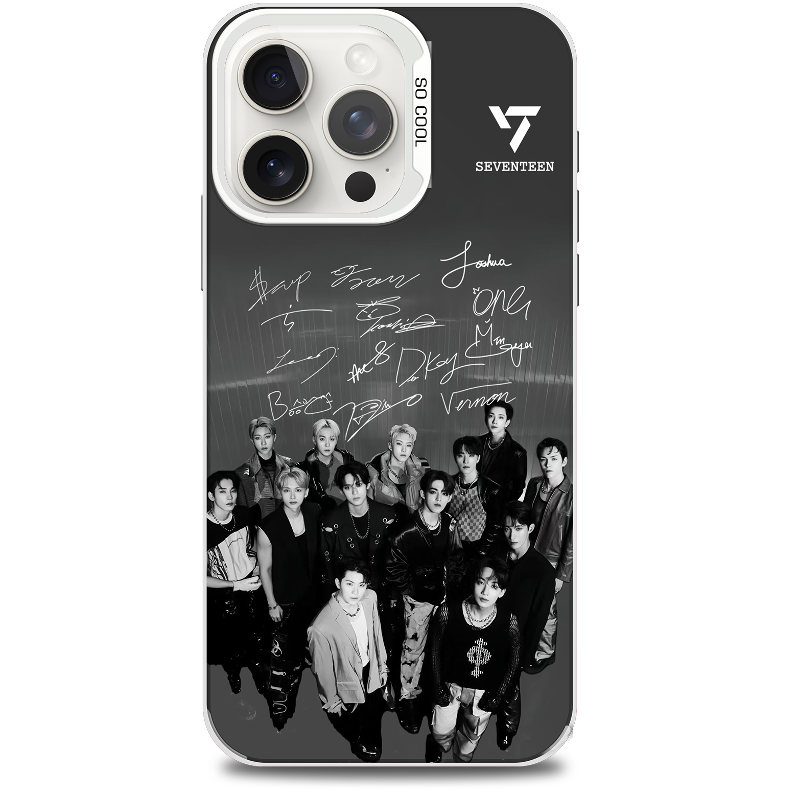 ミラースマホケース-銀【SEVENTEEN】