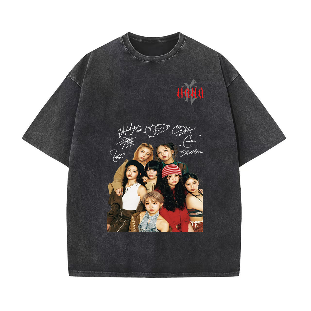 半袖・長袖 厚手エイジング加工Tシャツ／スウェット【HANA】-Z