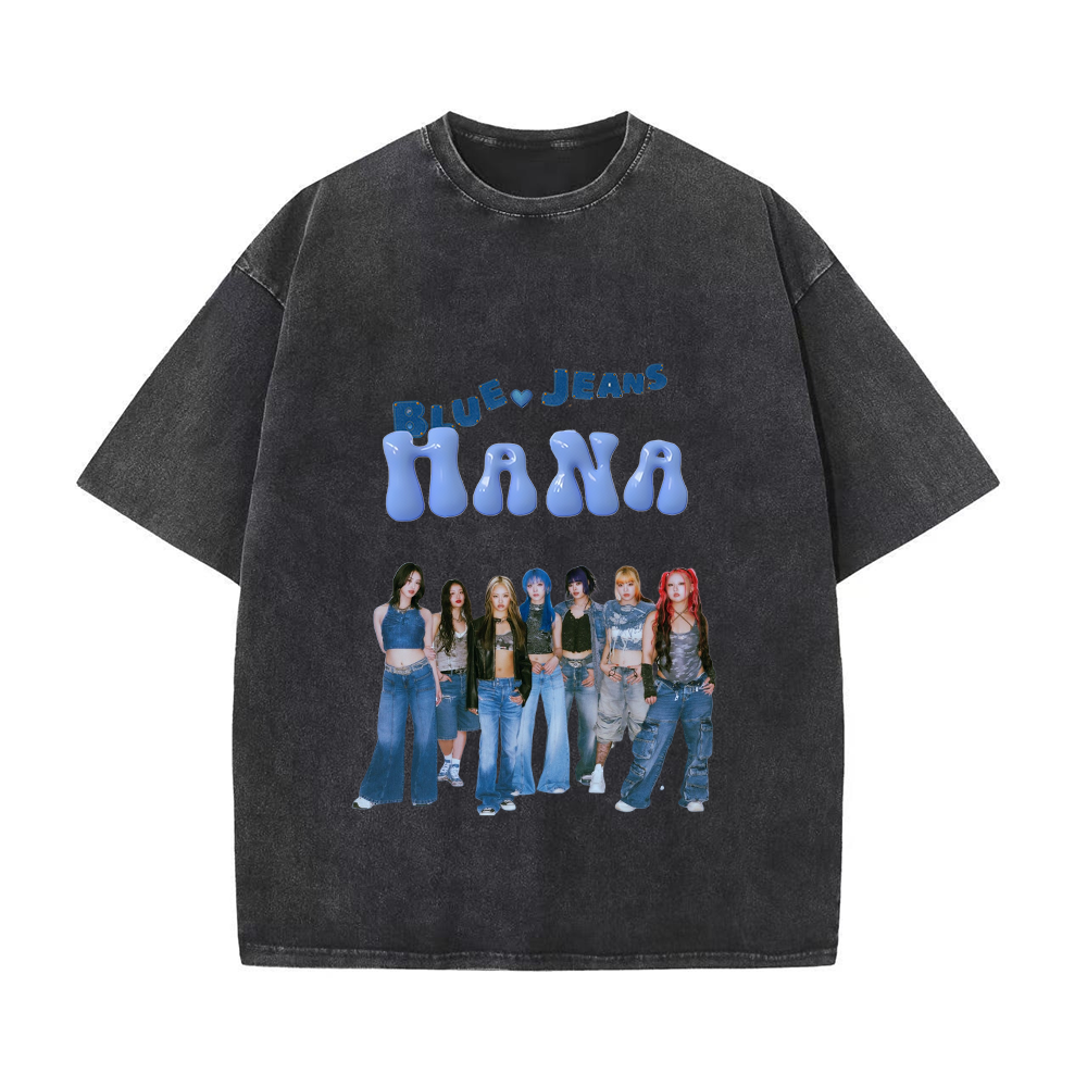 半袖・長袖 厚手エイジング加工Tシャツ／スウェット【HANA】-V