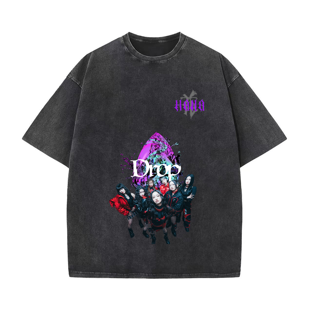 半袖・長袖 厚手エイジング加工Tシャツ／スウェット【HANA/Drop】-P