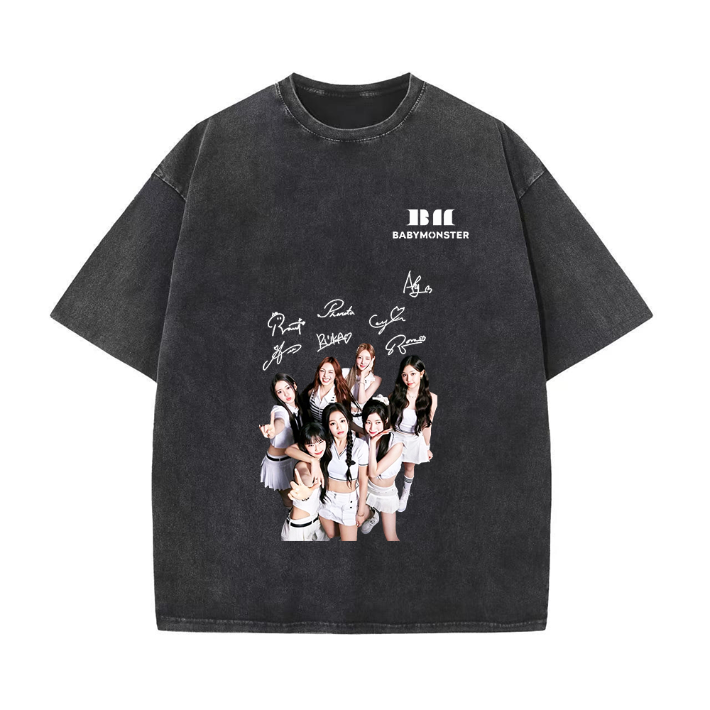 BABYMONSTER グッズ |厚手エイジング加工Tシャツ・長袖スウェット