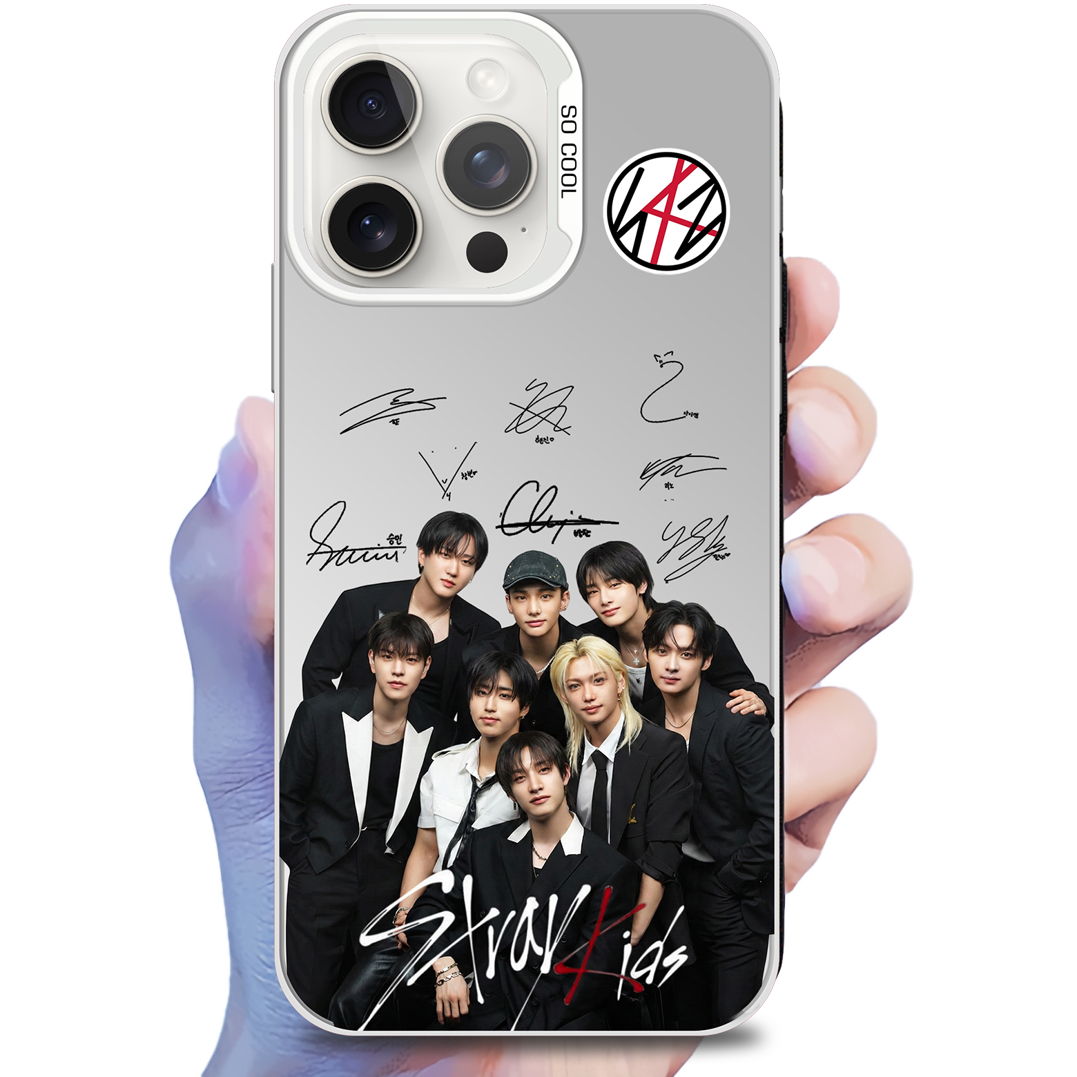 ミラースマホケース-銀【Stray Kids】