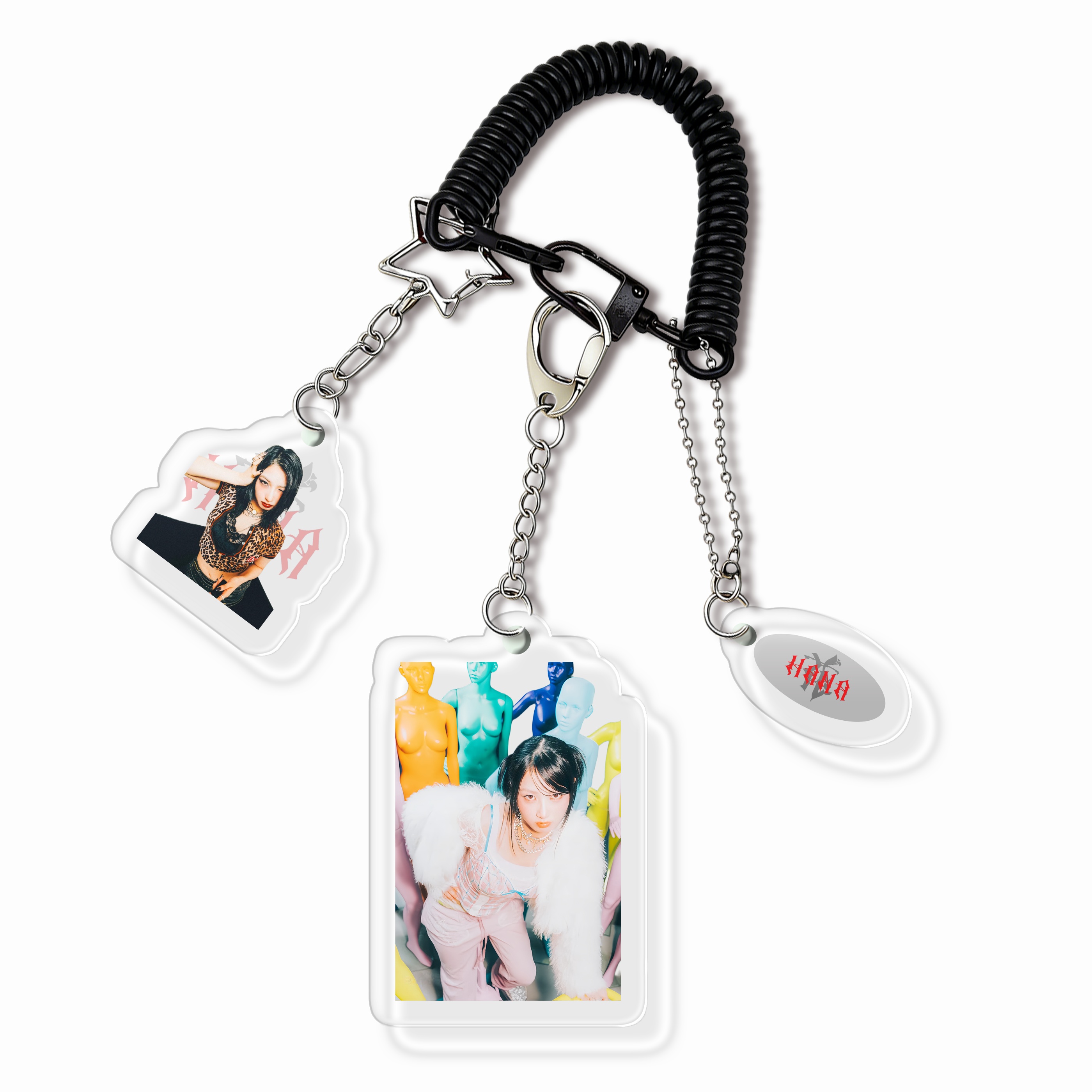  【HANA】個人 ビジュアルアクリルキーホルダー コイルストラップ