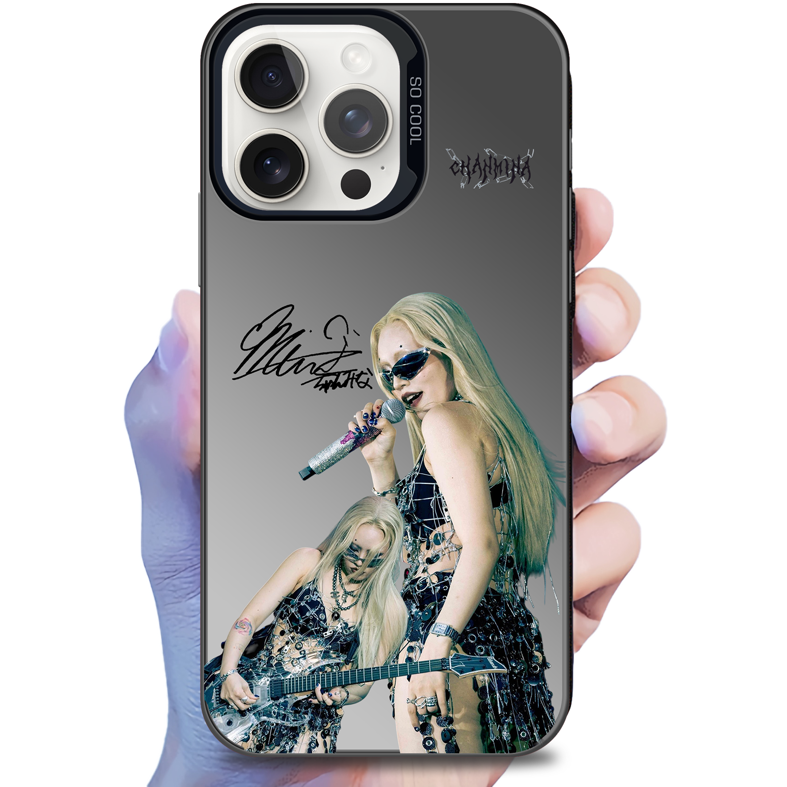 ミラースマホケース-黒【ちゃんみなCHANMINA】