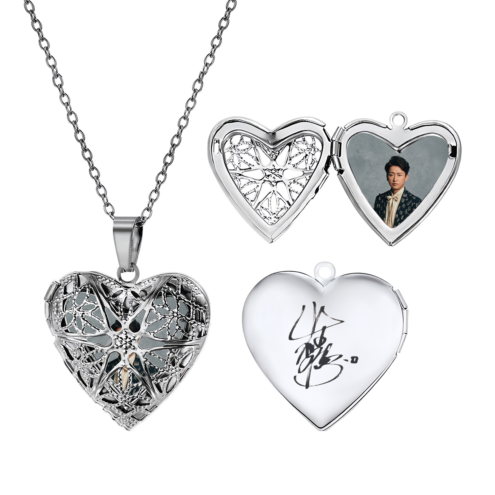 メモリアルハートフォトネックレス【嵐ARASHI】
