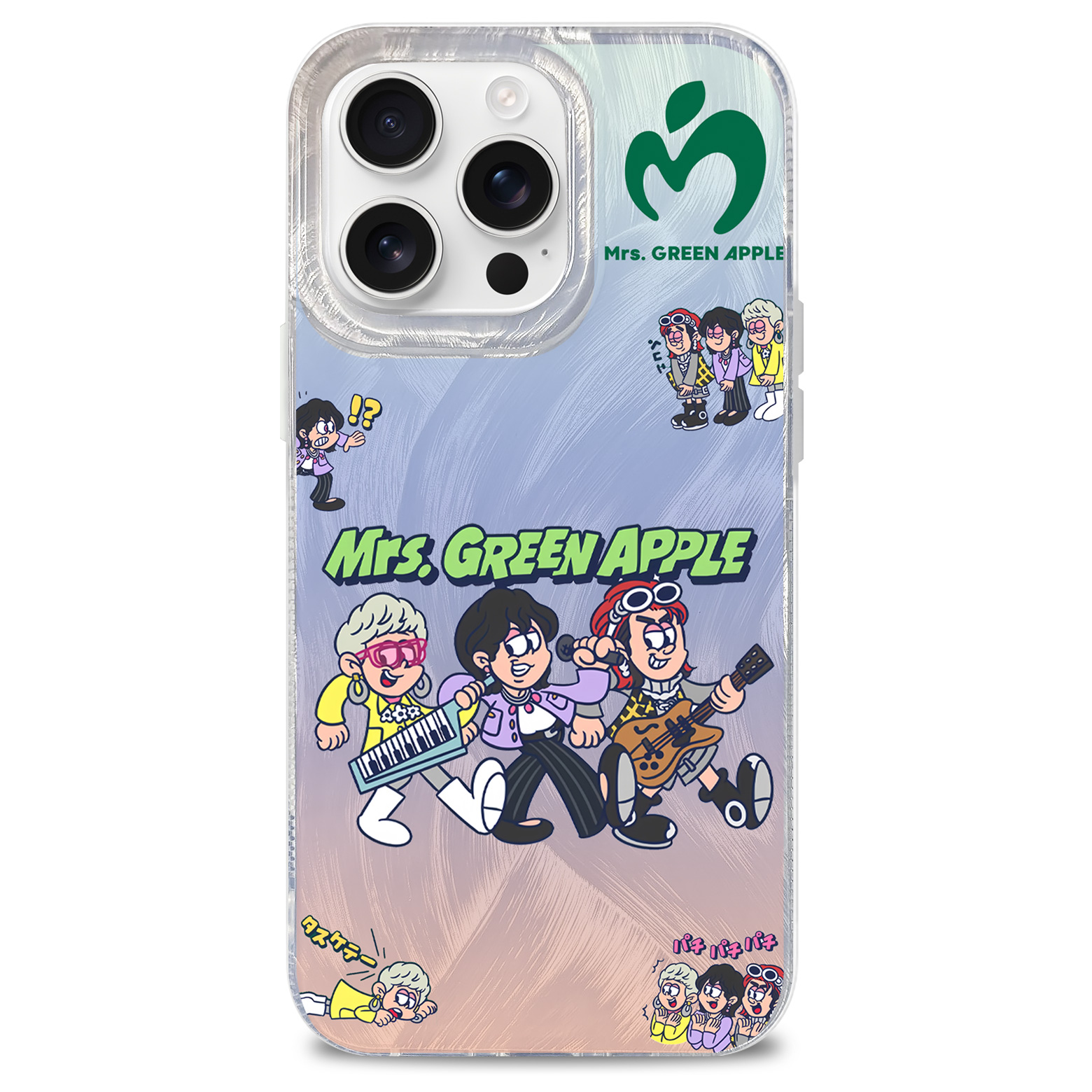 フェザーテクスチャーレーザーグラデーションスマートフォンケース-B【Mrs. GREEN APPL/Lilac】