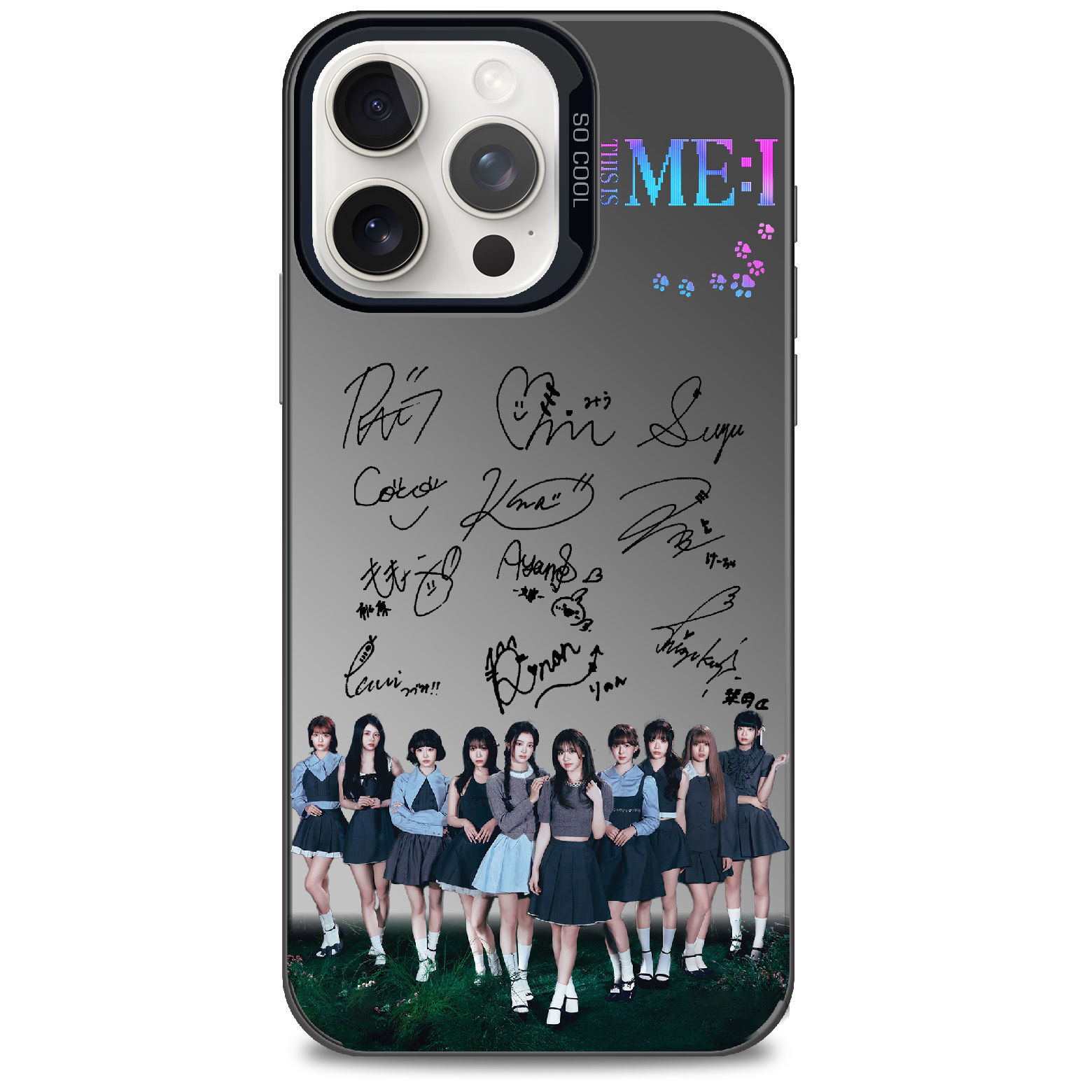 レーザーグラデーションスマートフォンケース-黒【ME:I/WHO I AM】