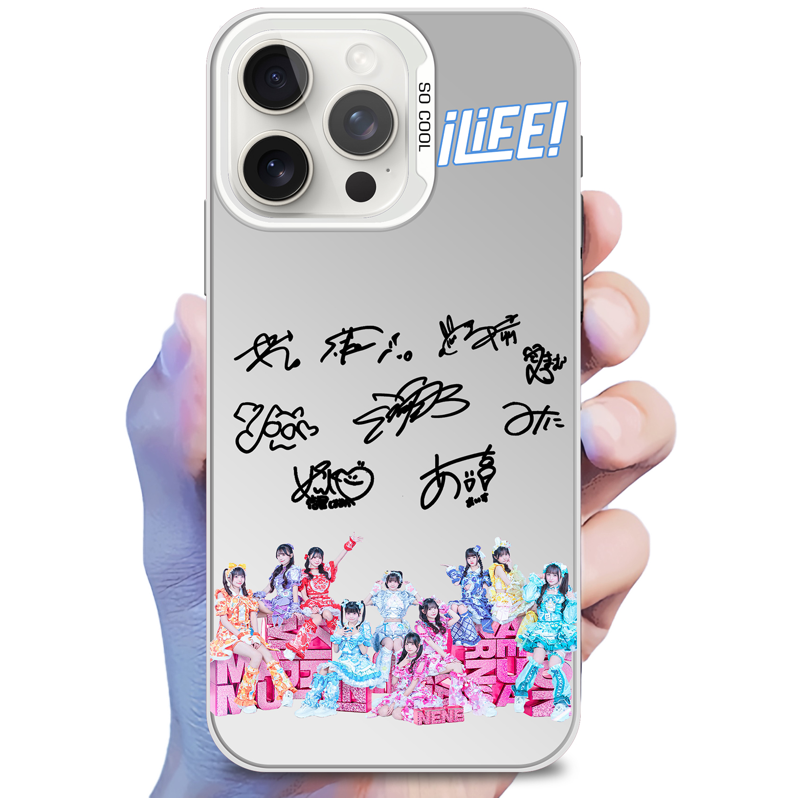 レーザーグラデーションスマートフォンケース-銀【iLiFE!】