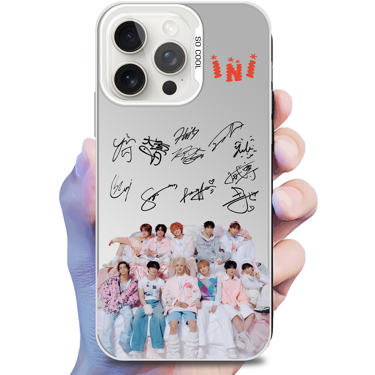 レーザーグラデーションスマートフォンケース-銀【INI/THE WINTER MAGIC】-B