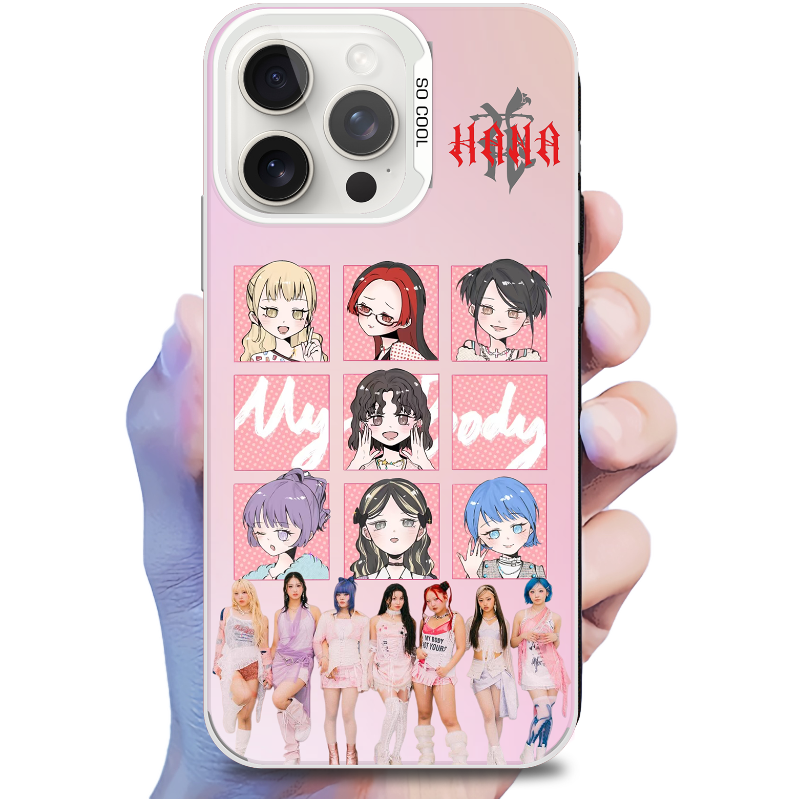 ミラースマホケース-銀【HANA/My Body】-C