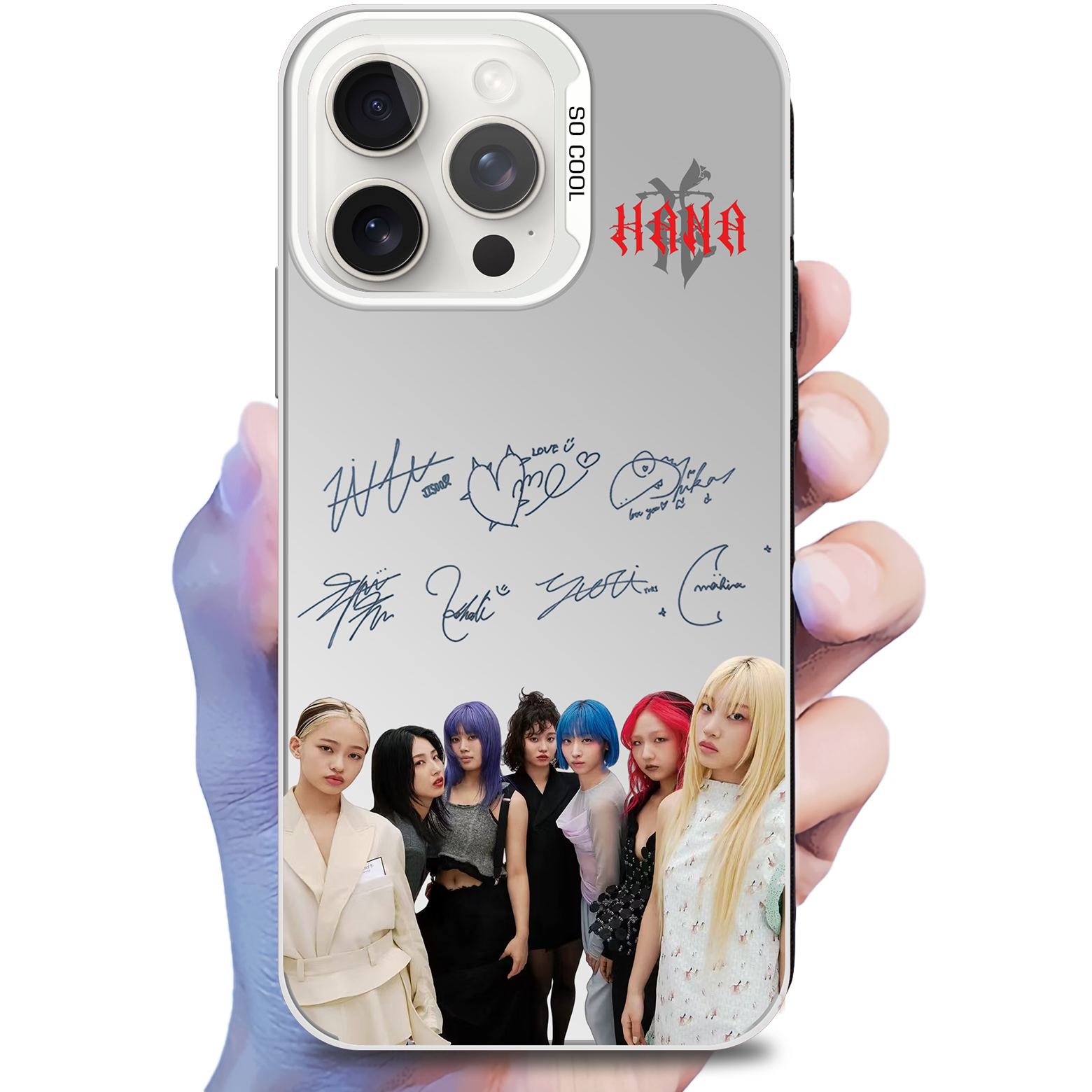 ミラースマホケース-銀【HANA/NON STOP】