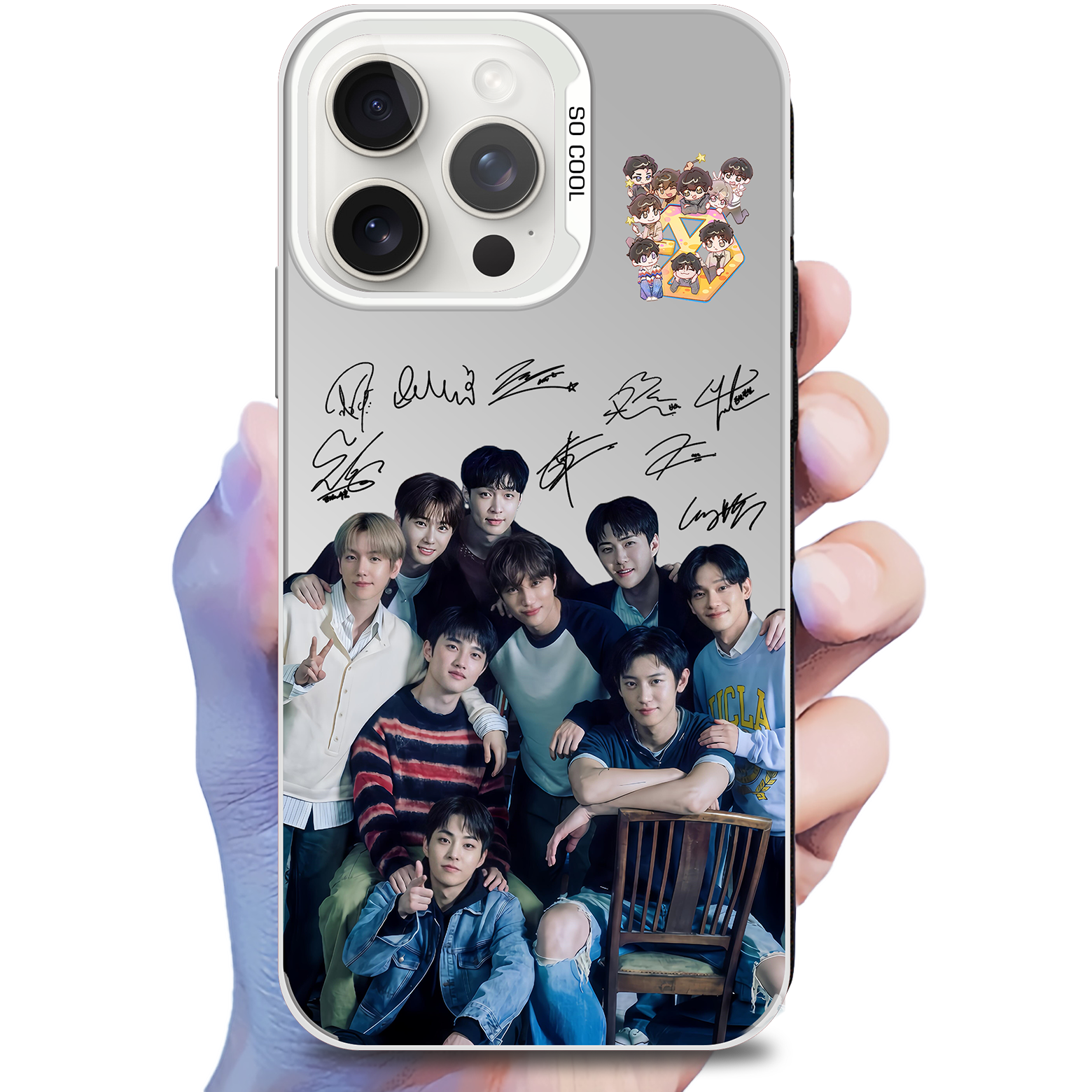 ミラースマホケース-銀【EXO/REVERXE】