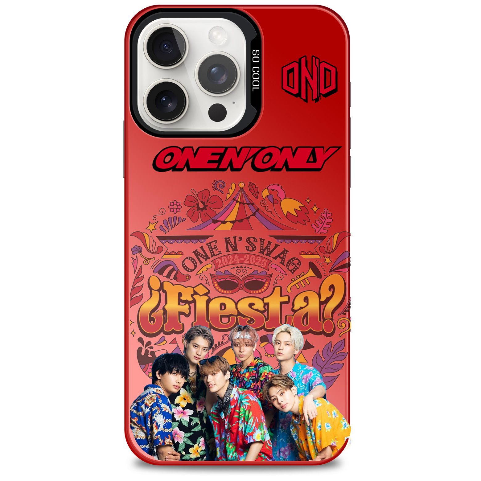 レーザーグラデーションスマートフォンケース-赤【ONE N' ONLY/Fiesta】