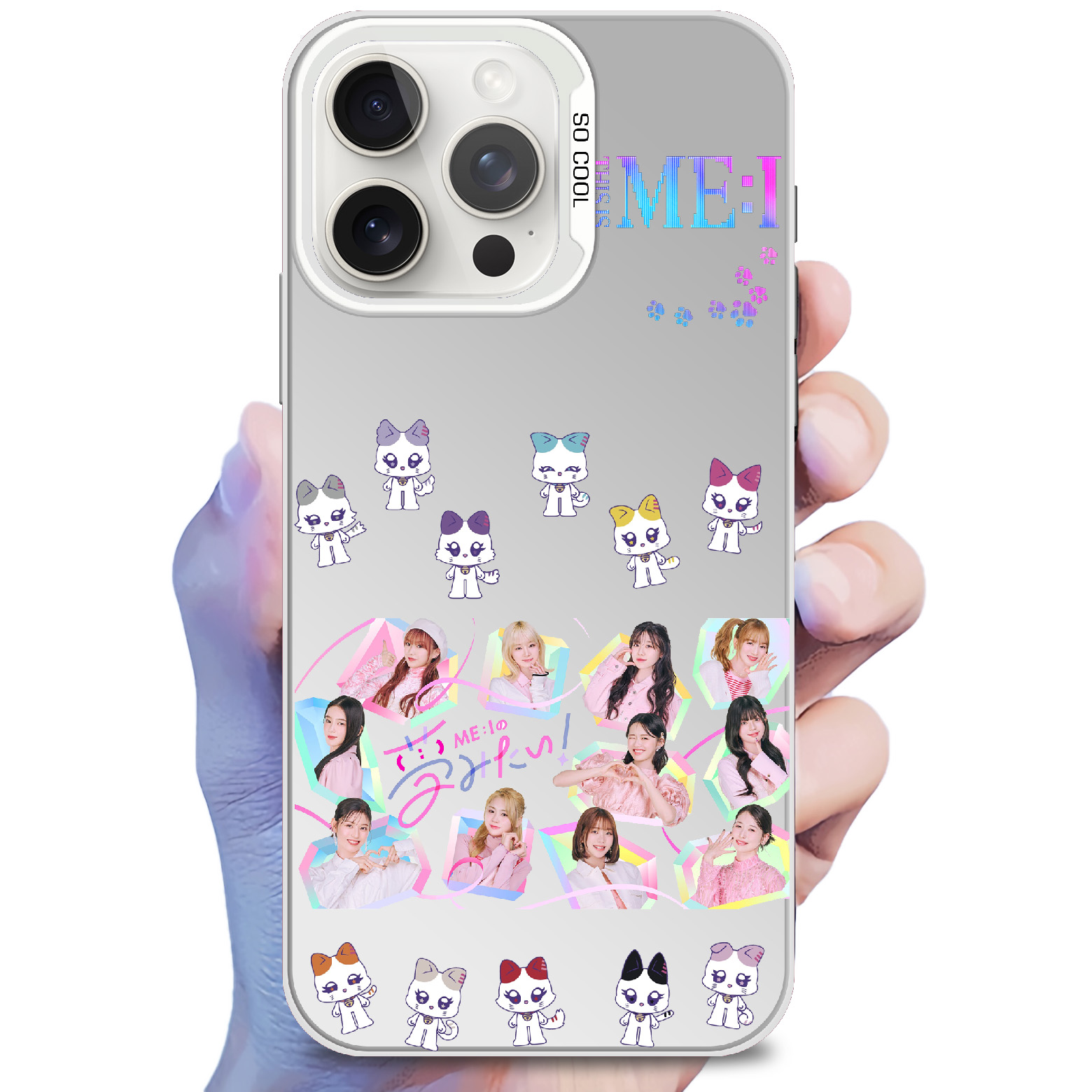 レーザーグラデーションスマートフォンケース-銀【ME:I/WHO I AM】