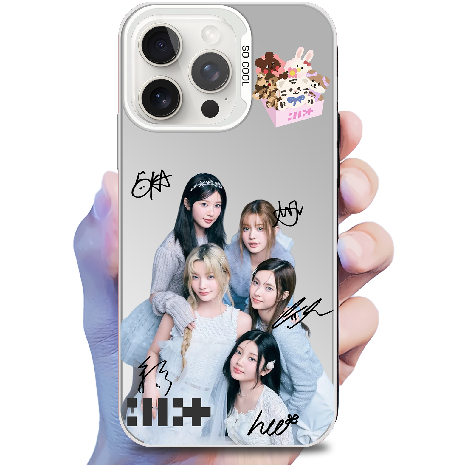 ミラースマホケース-銀【ILLIT/NOT CUTE ANYMORE】-B