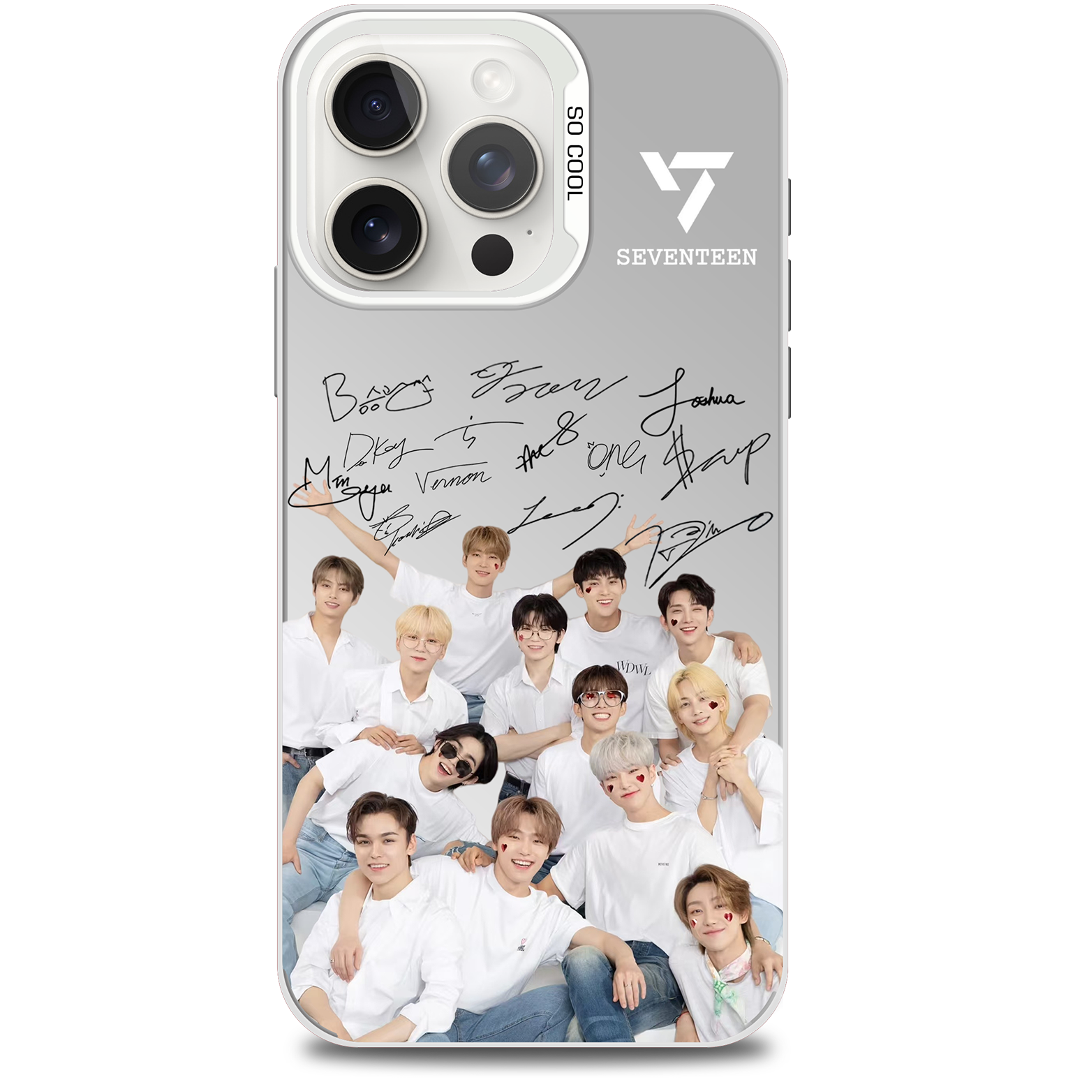 ミラースマホケース-銀【SEVENTEEN】-B