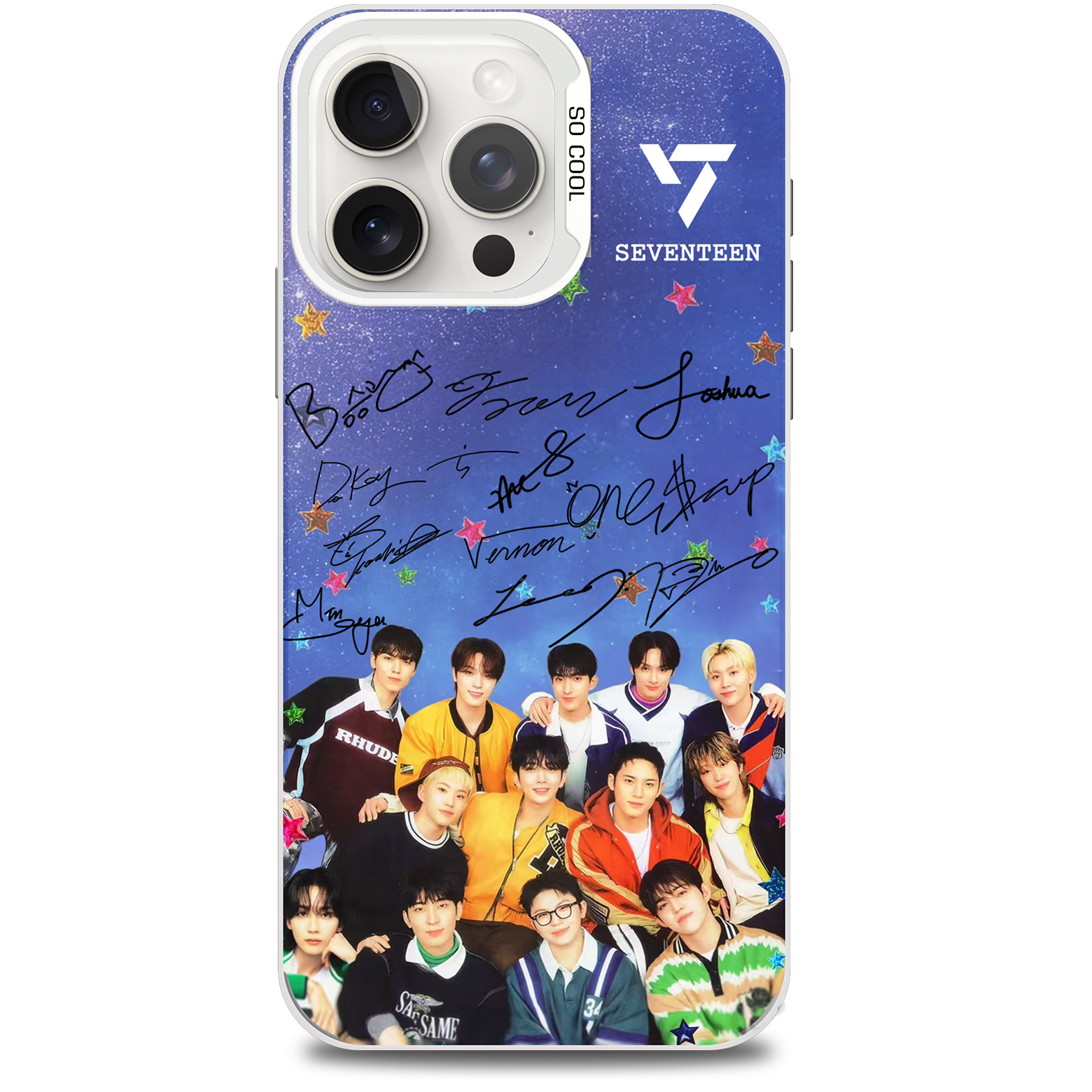 ミラースマホケース-銀【SEVENTEEN】-C