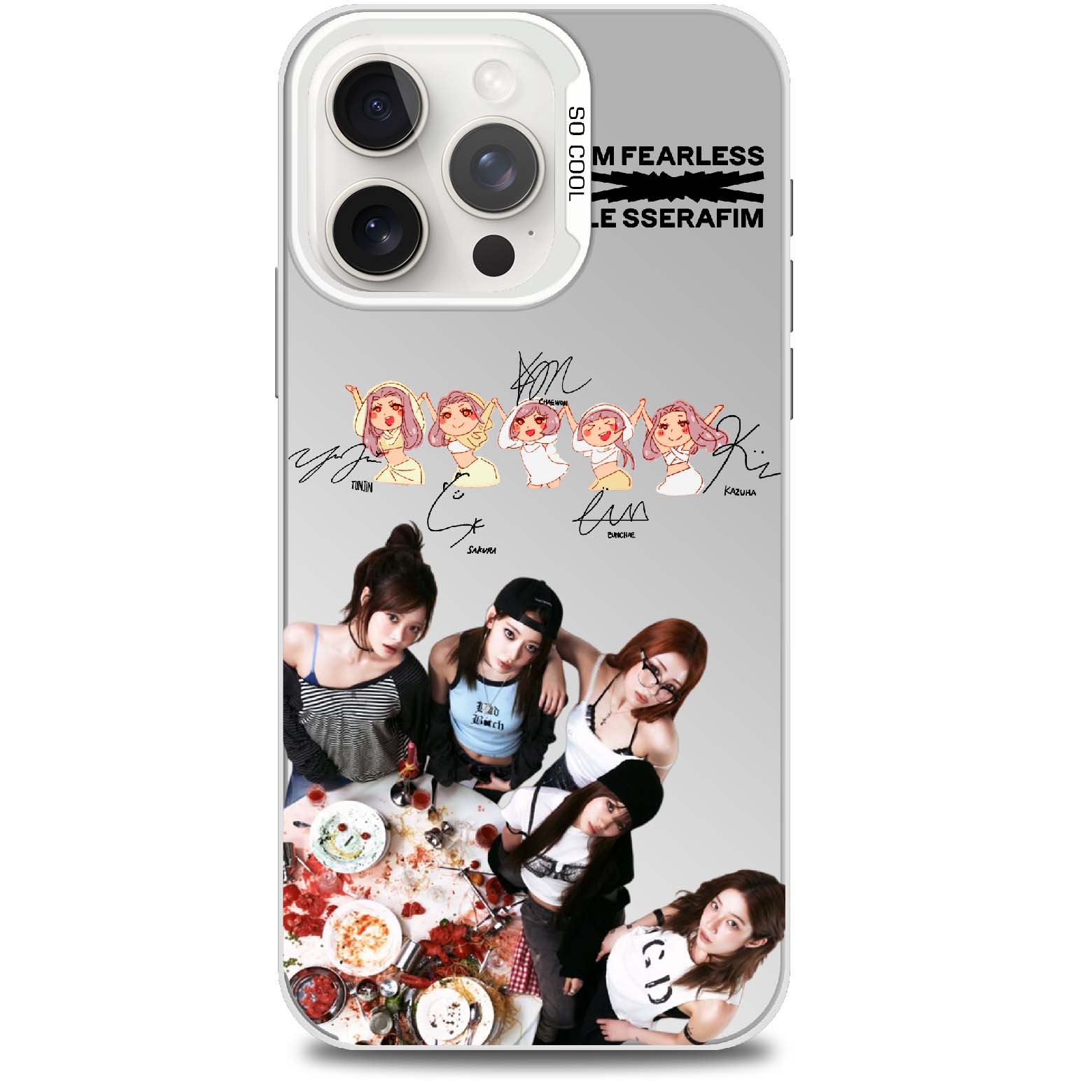 ミラースマホケース-銀【LESSERAFIM/SPAGHETTI】