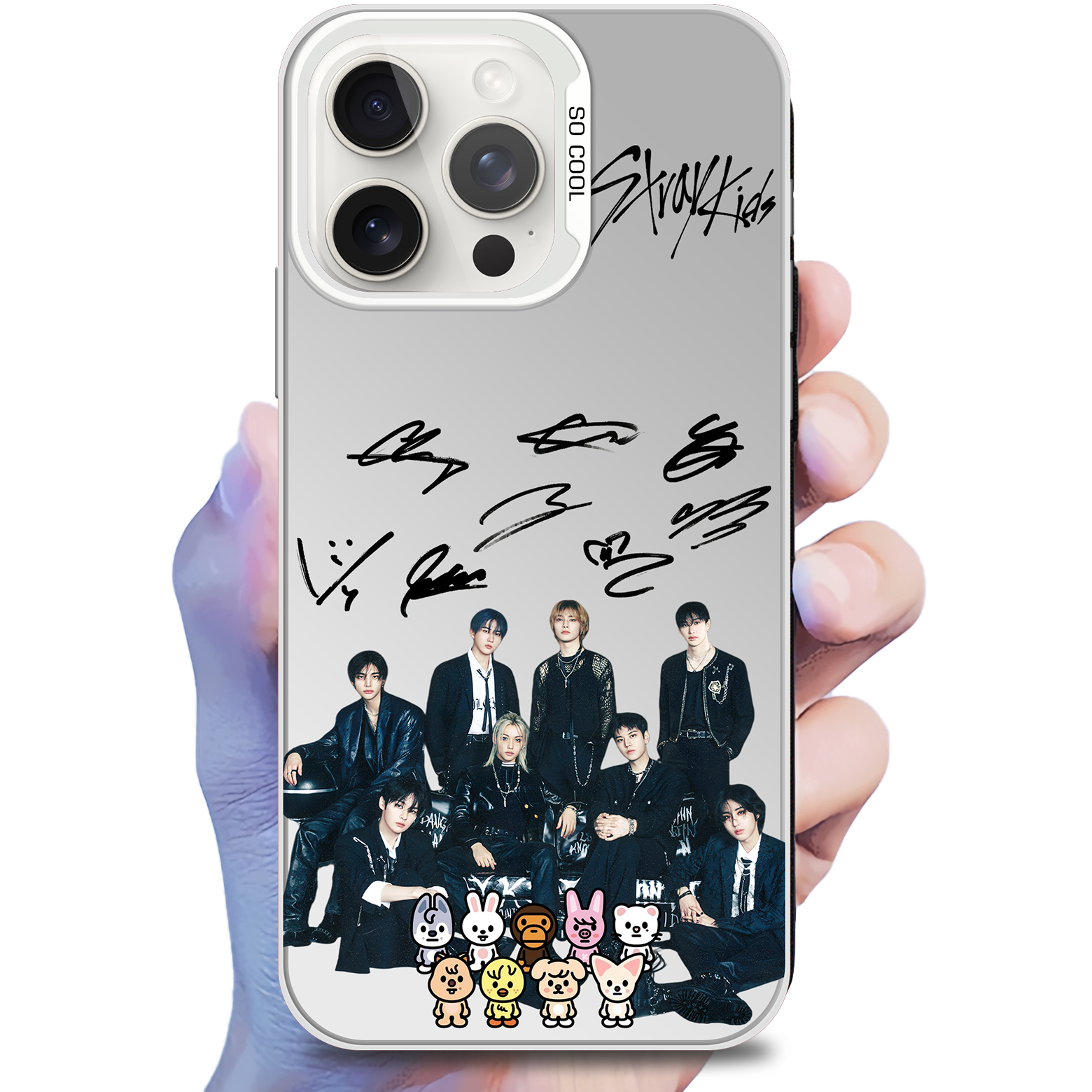 ミラースマホケース-銀【StrayKids/DO IT】