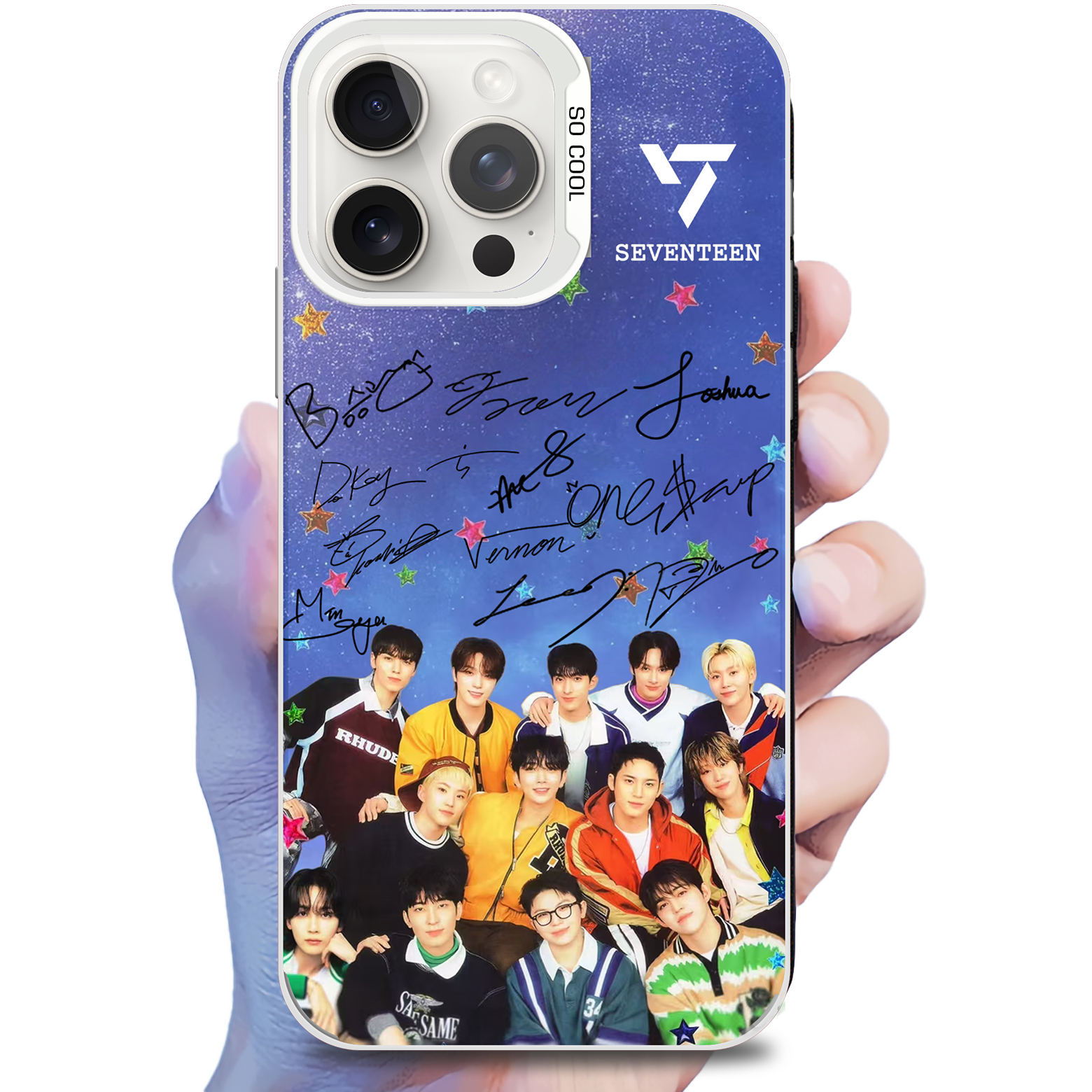 ミラースマホケース-銀【SEVENTEEN】-C