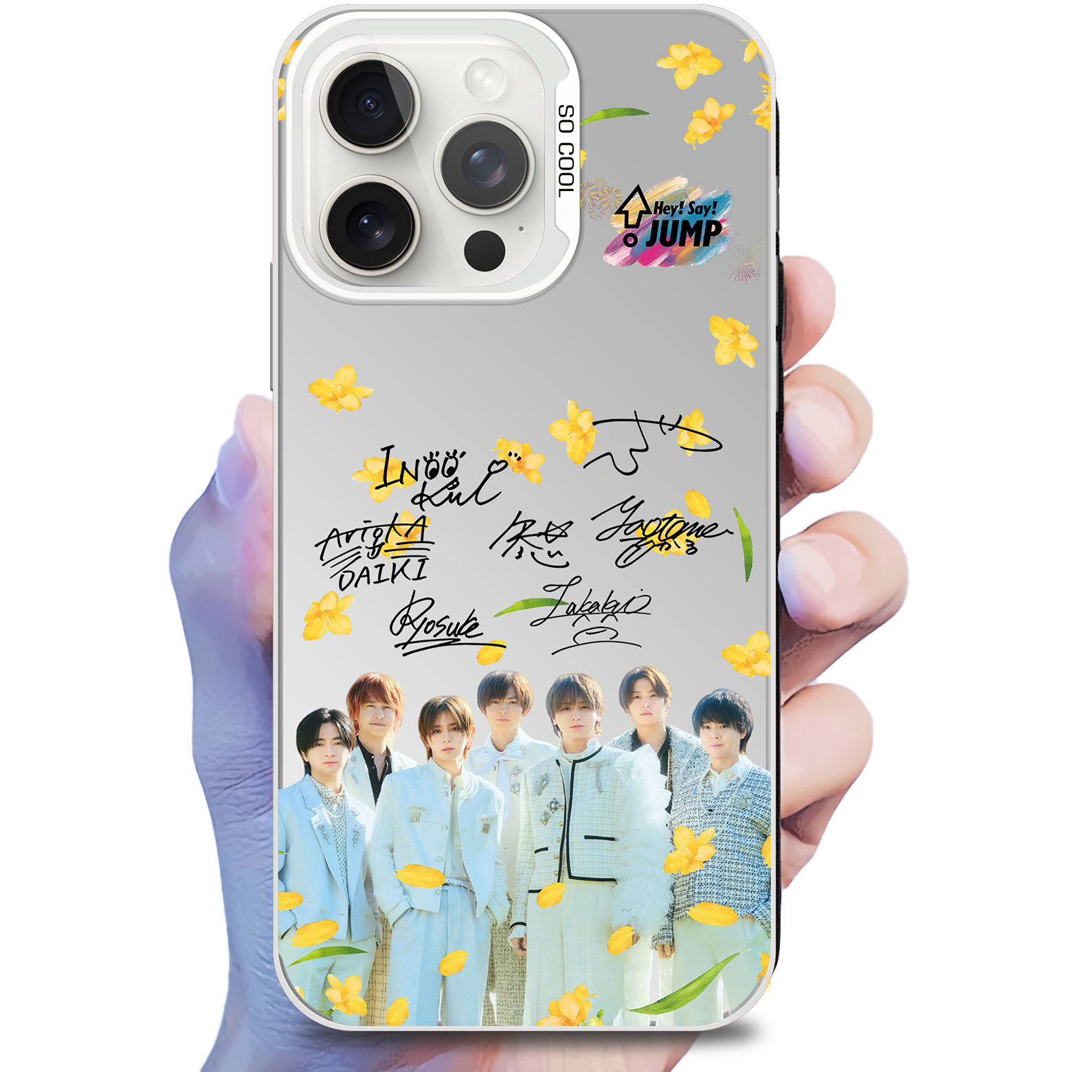 ミラースマホケース-銀【Hey!Say!JUMP/ハニカミ】