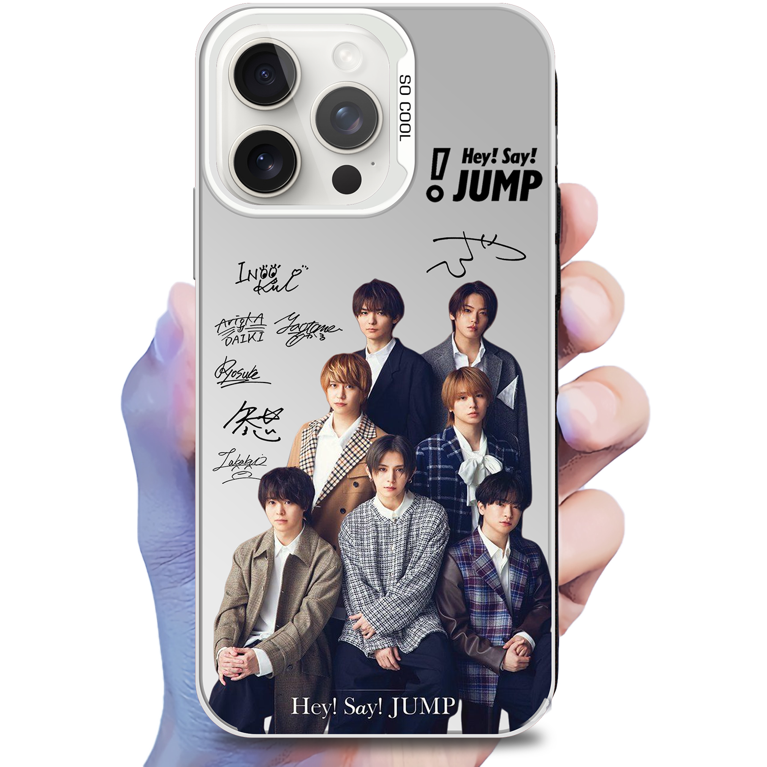 ミラースマホケース-銀【Hey!Say!JUMP/ハニカミ】-B