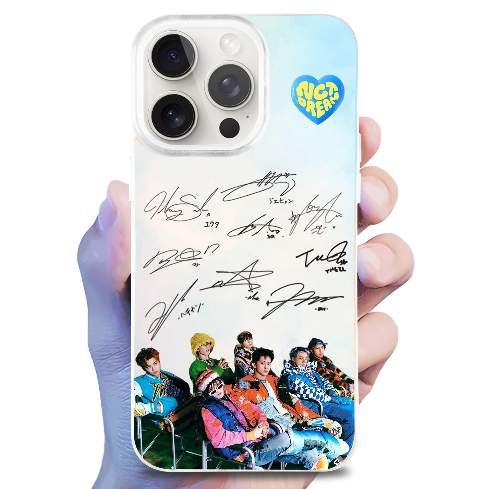 レーザーグラデーションスマートフォンケース-銀【NCT DREAM】-B