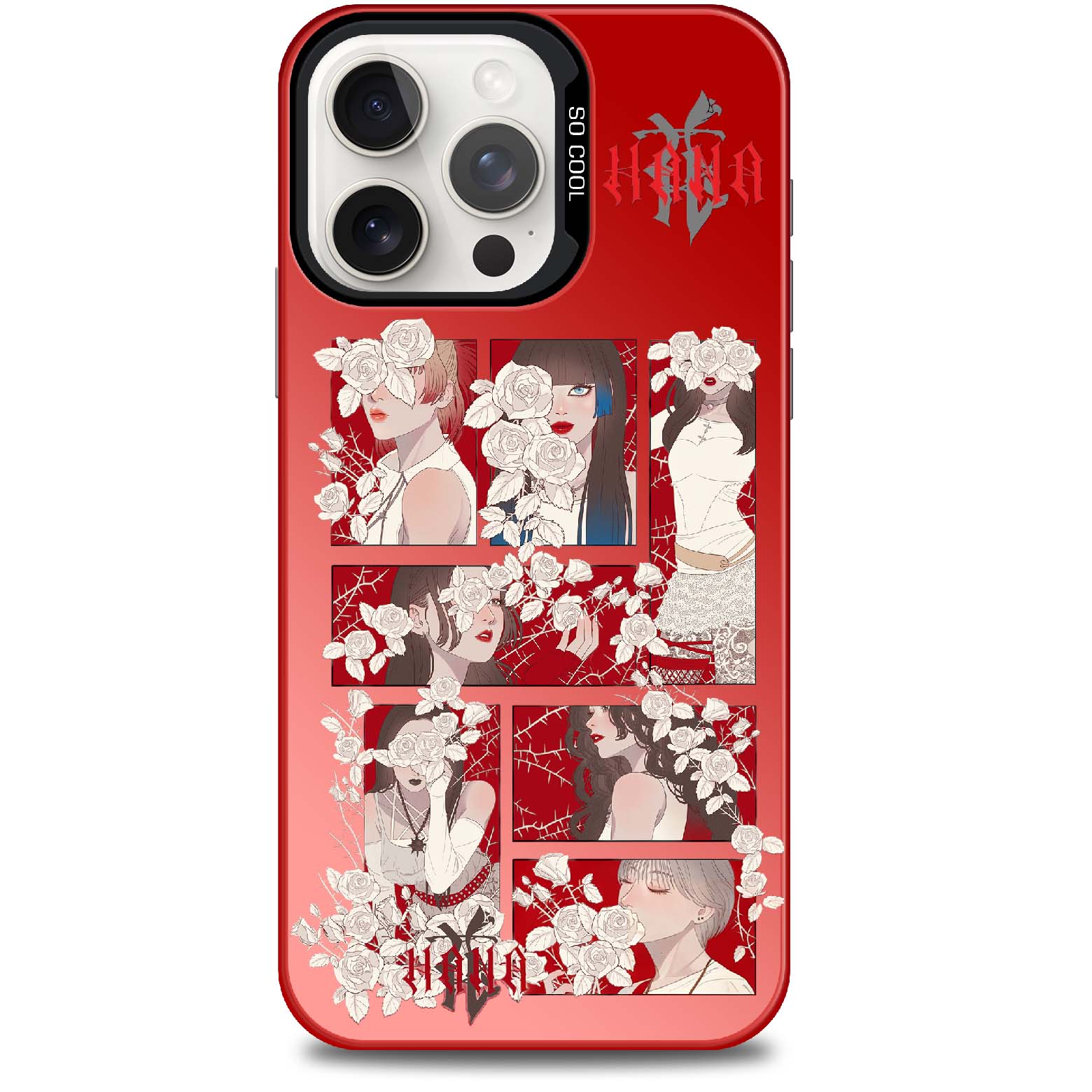 Hanaグッズ | レーザーグラデーションスマートフォンケース-赤【HANA