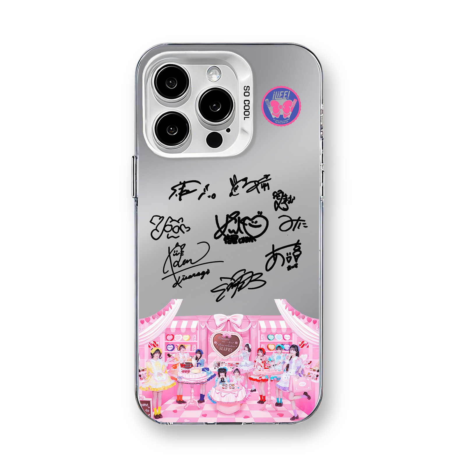 ミラースマホケース-銀【iLiFE!】