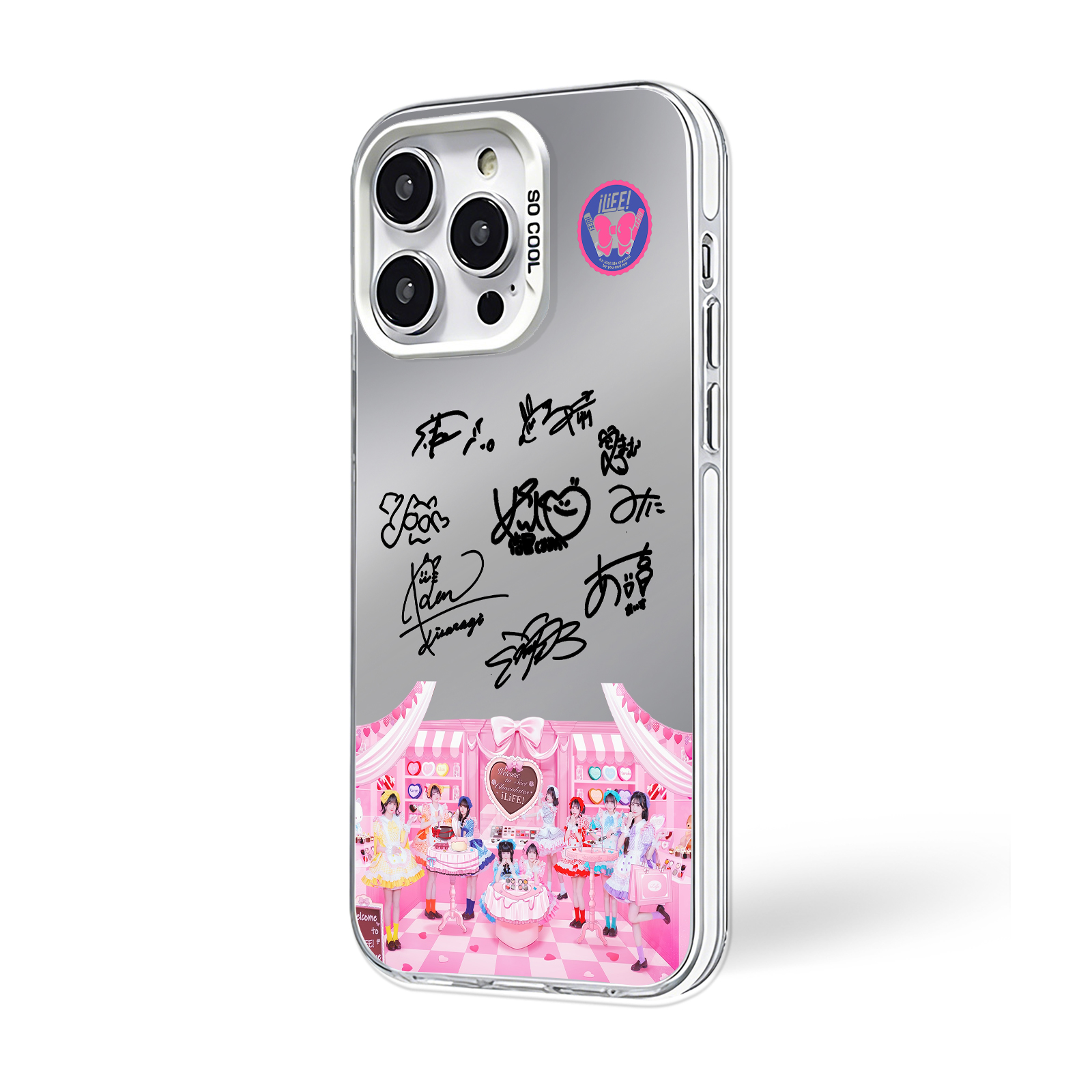 ミラースマホケース-銀【iLiFE!】