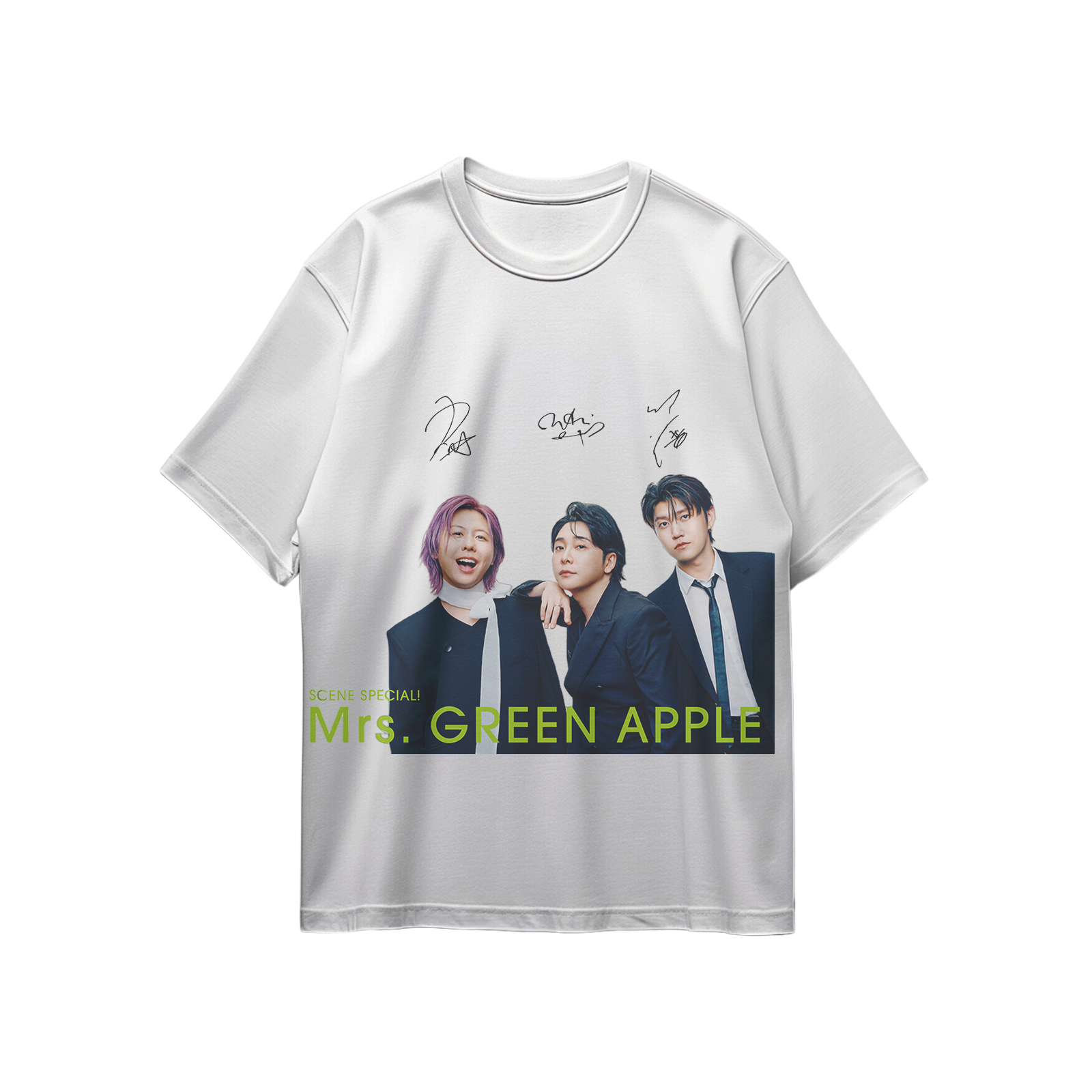 コットン プリント 応援Tシャツ-白【MrsGREENAPPLE】