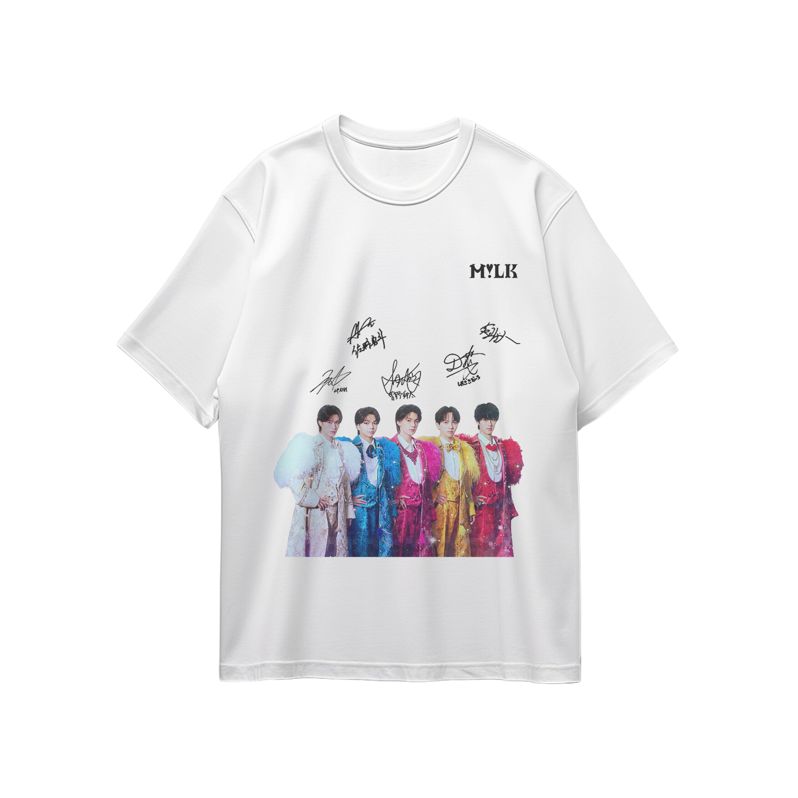コットン プリント 応援Tシャツ-白【M!LK/好きすぎて滅!】