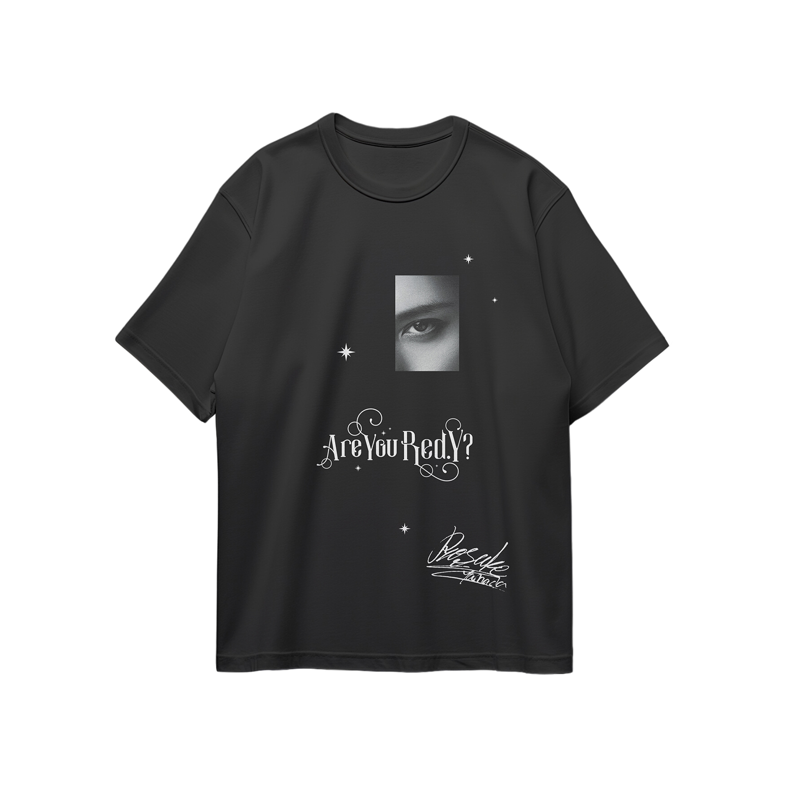 コットン プリント 応援Tシャツ-黒【山田涼介Ryosuke Yamada/Hey!Say!Jump/MAGIC MUSIC】